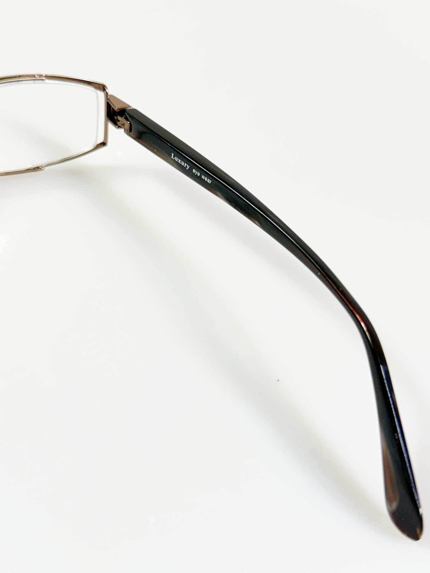 LUXURY Eyewear Bronze Slim Square Metal Frame Glasses