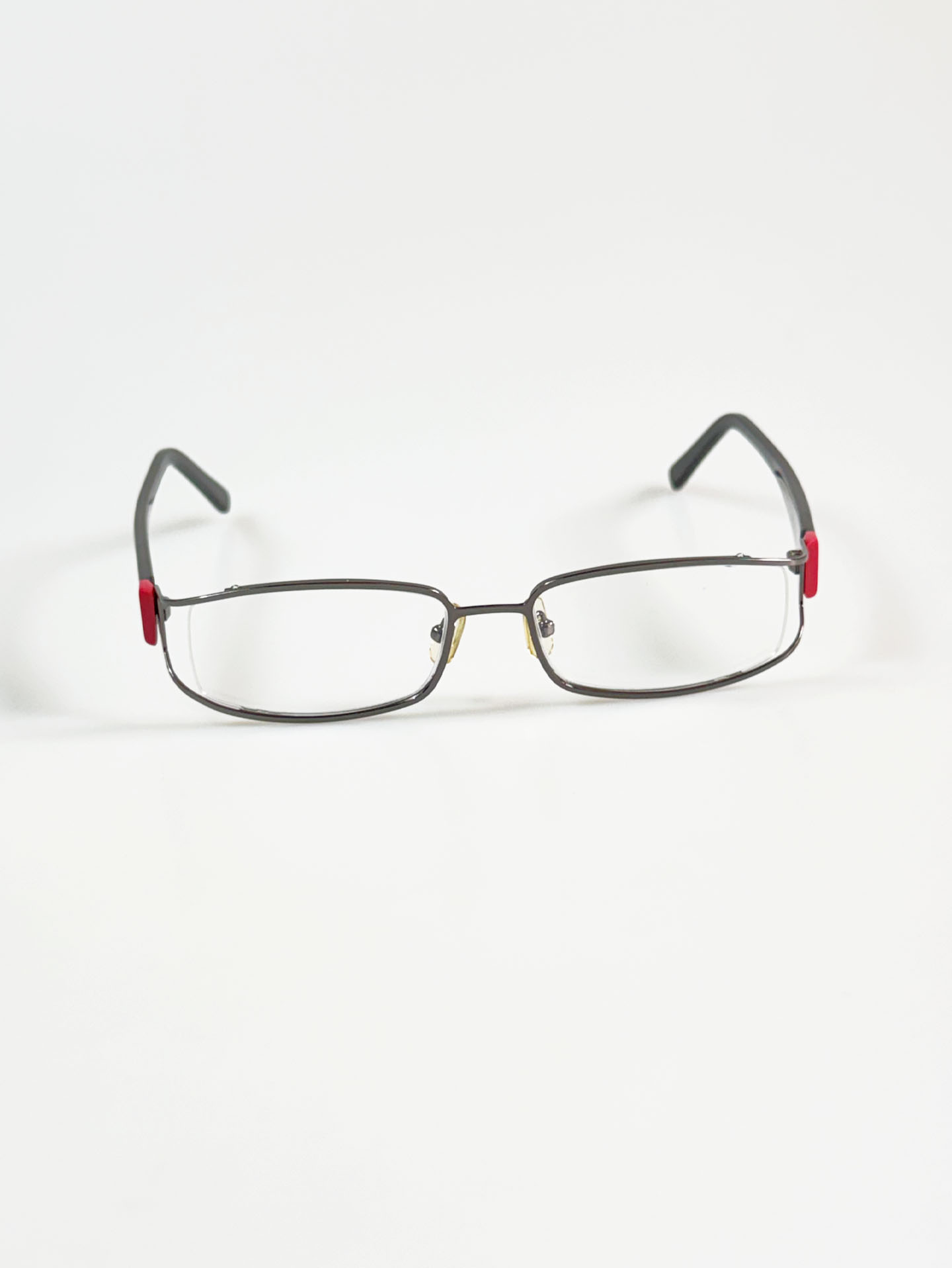 DENEBOLA Black Slm Square Combo Metal Frame Glasses