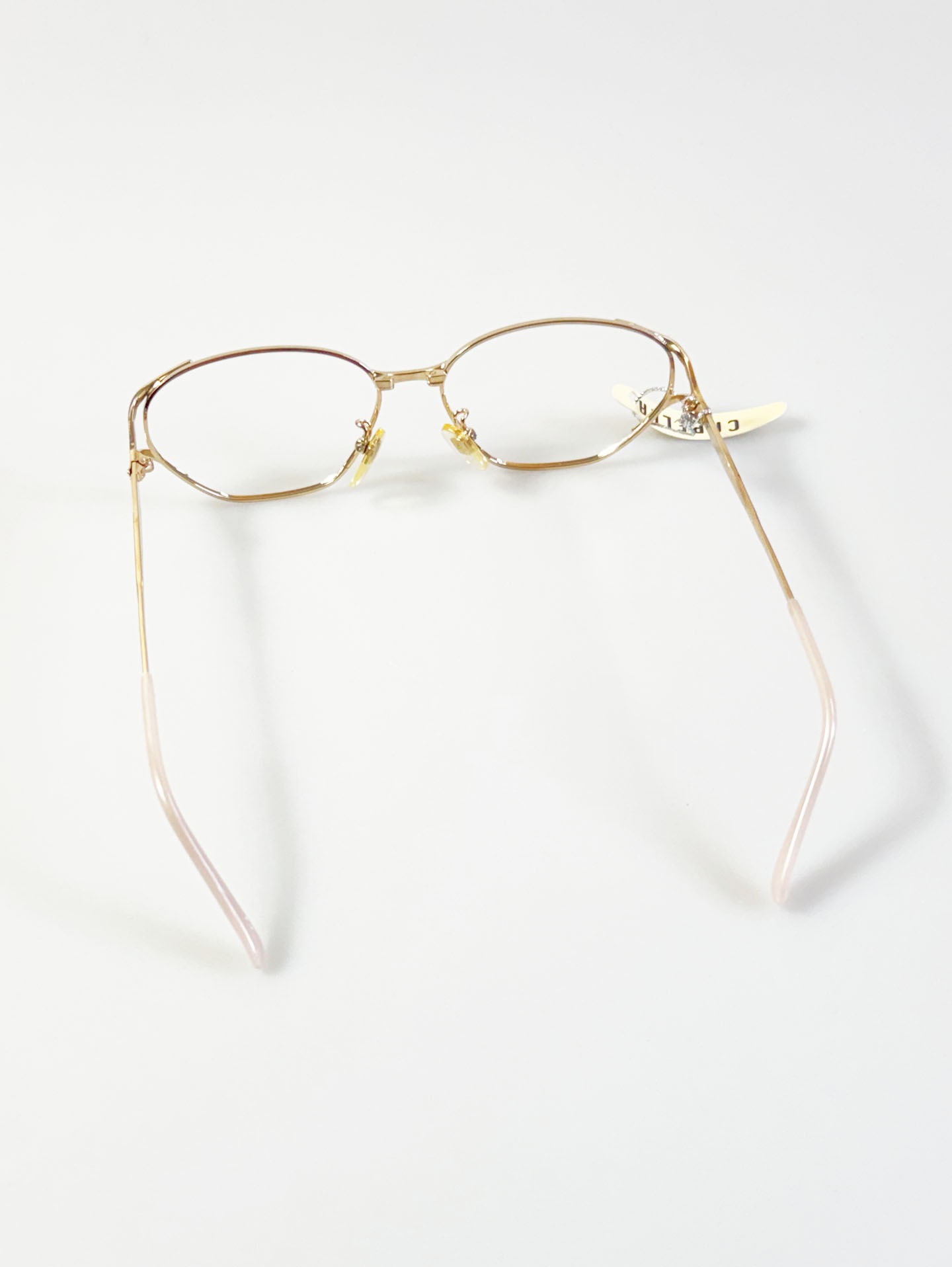 90's CAPELLA Gold Slim Oval Metal Frame Glasses