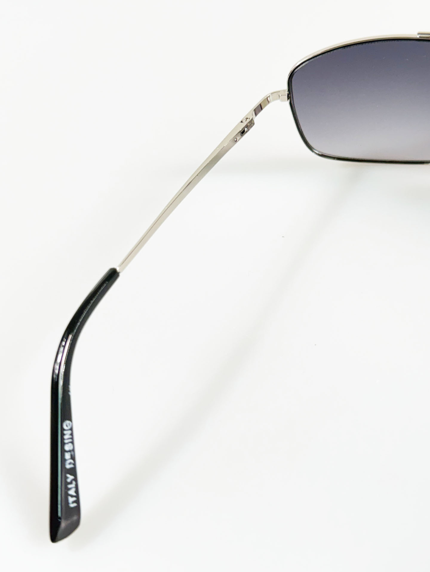 Silver Double Bridge Slim Square Sunglasses