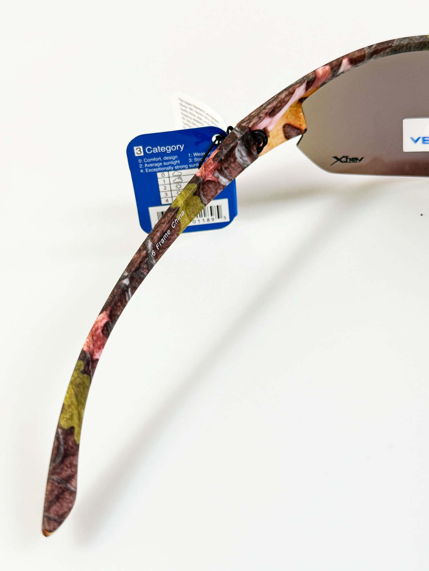 VERTX Realtree Pattern Wraparound Half-Rim Mirrored Sunglasses