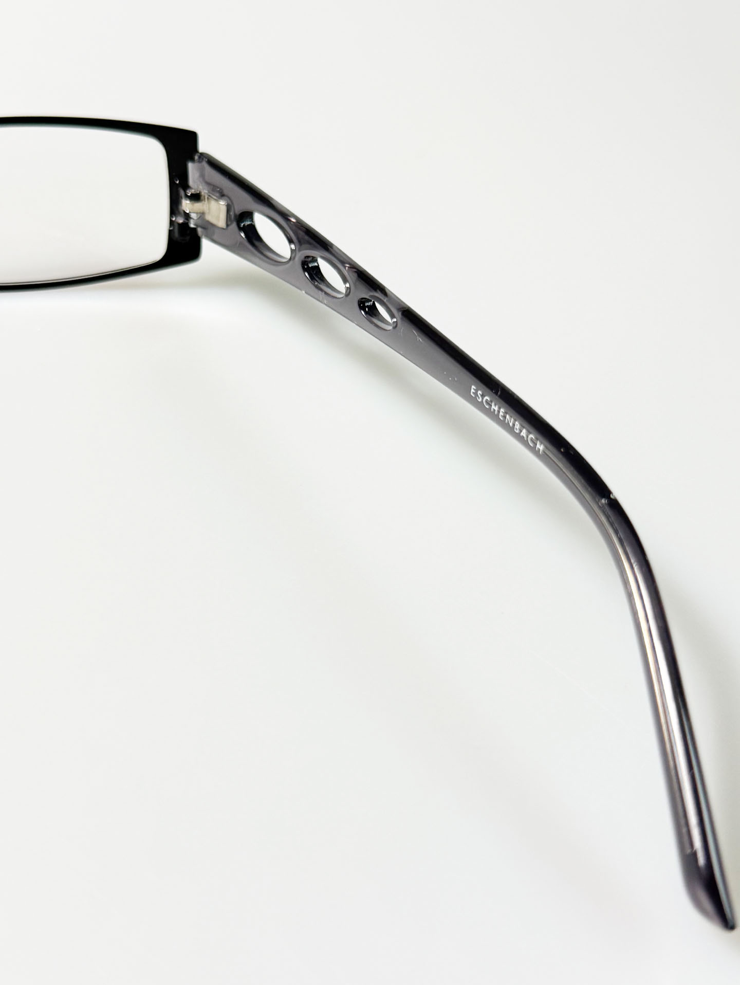 90's HUMPHREY'S Burgundy Cut-Out Slim Square Metal Frame Glasses