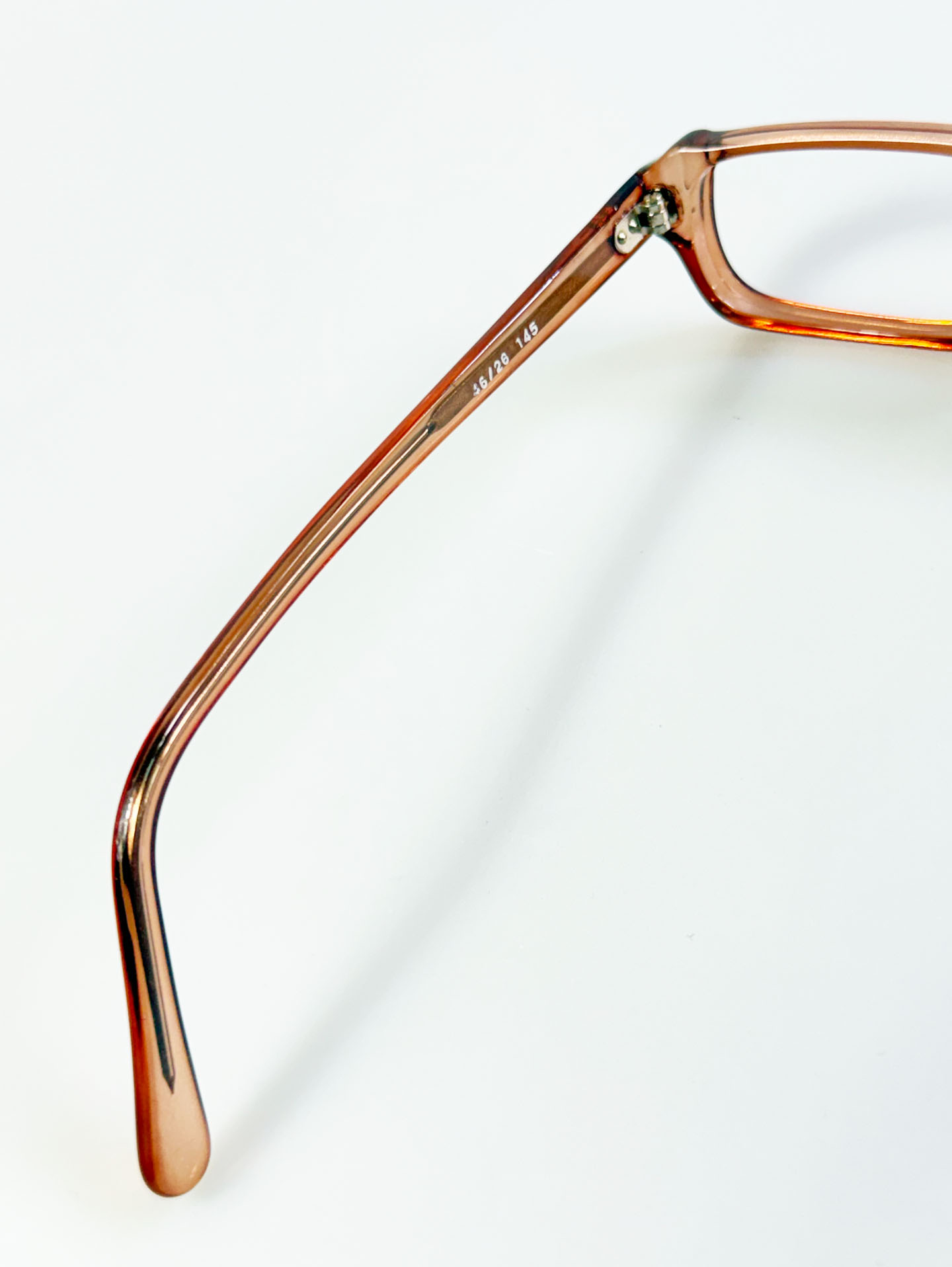 90's ELITE Honey Brown Transparent Square Acetate Horn-Rim Glasses