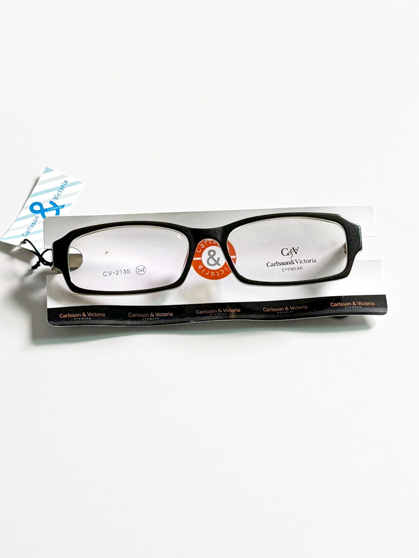 CARLSSON & VICTORIA Black&Olive Square Horn-Rim Glasses