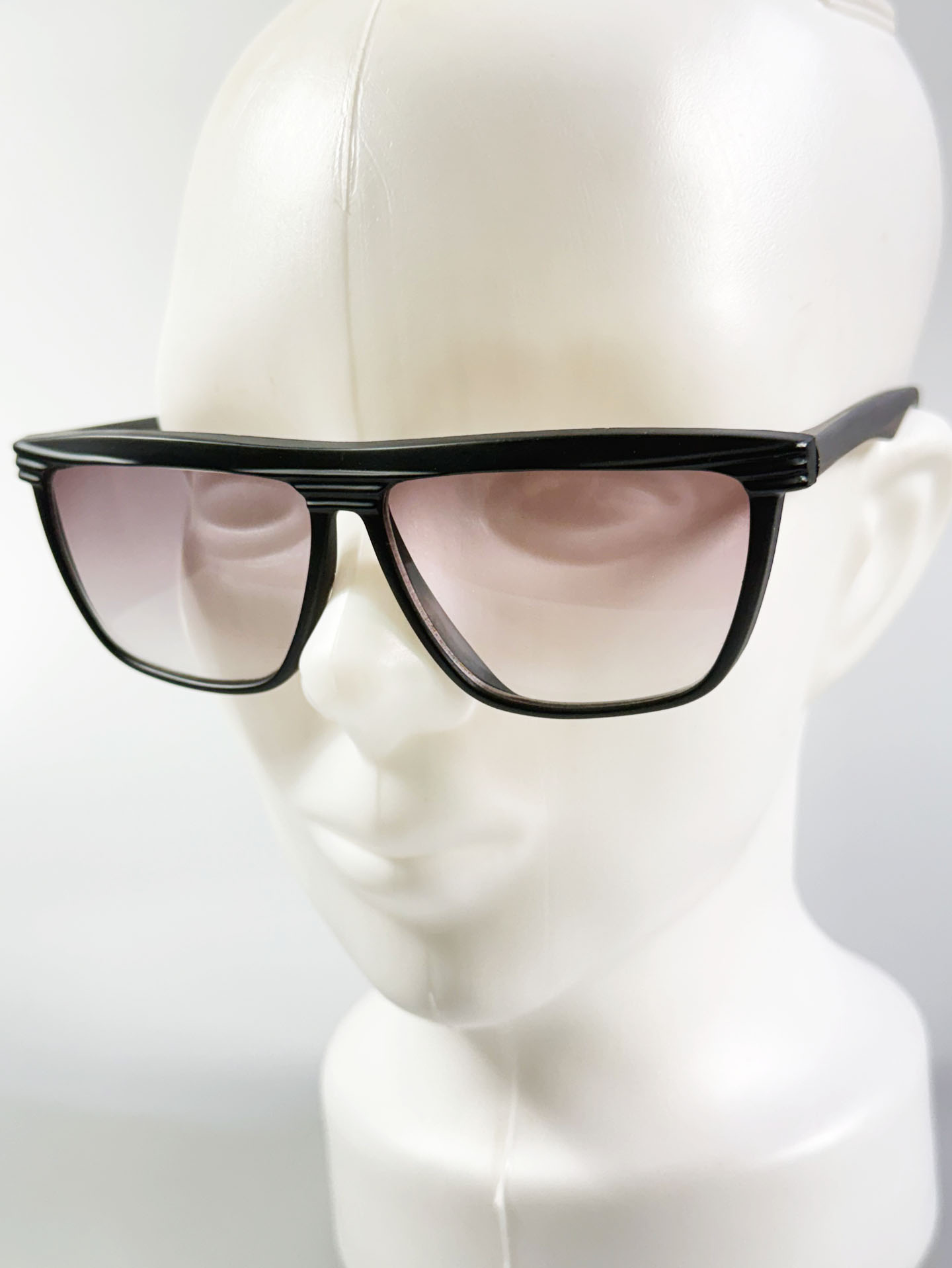 90's TECH Square Wrap-Style Matte Black Frame Sunglasses
