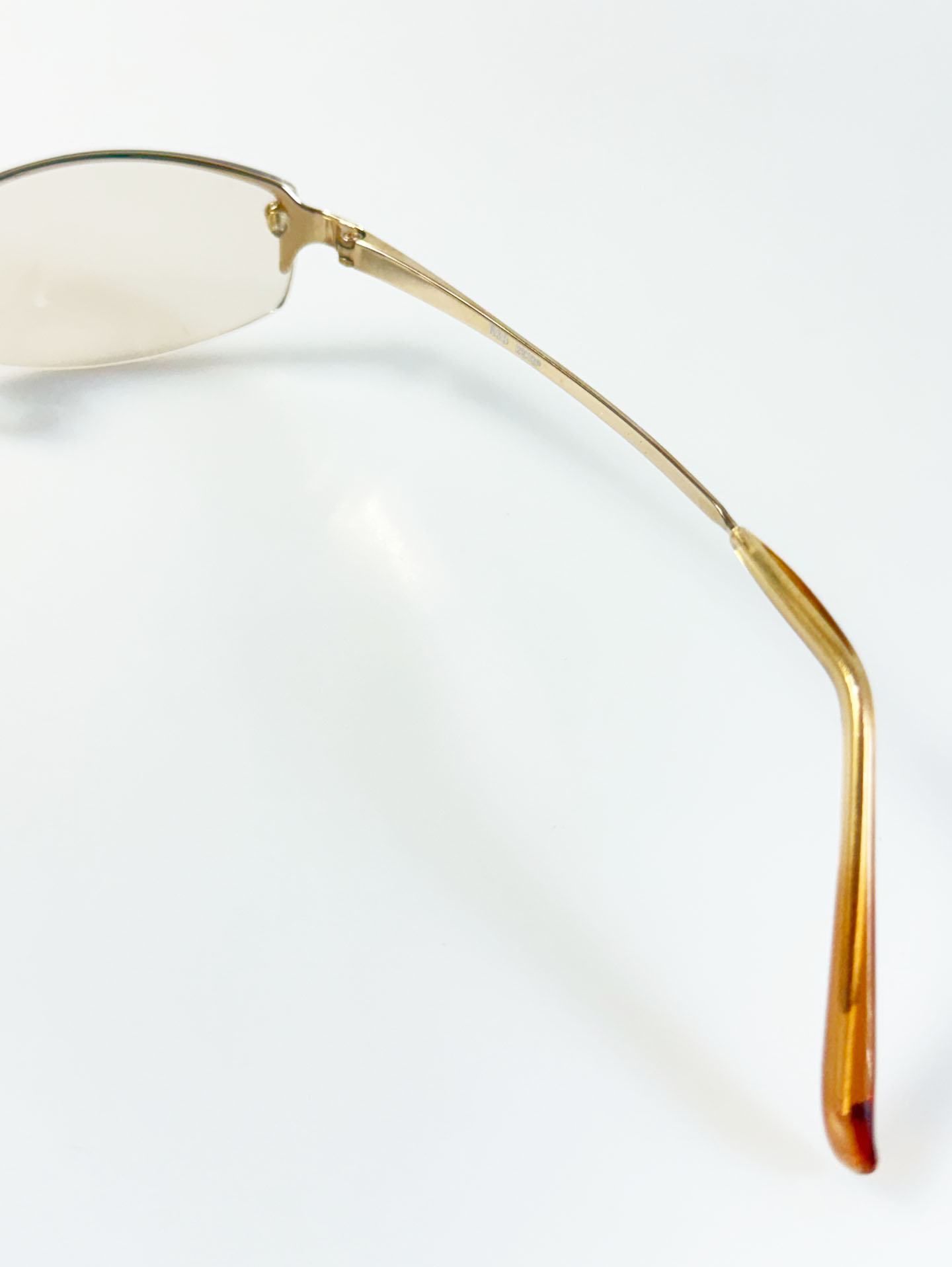 R&B Eyewear Rimless Square Gold Metal Glasses