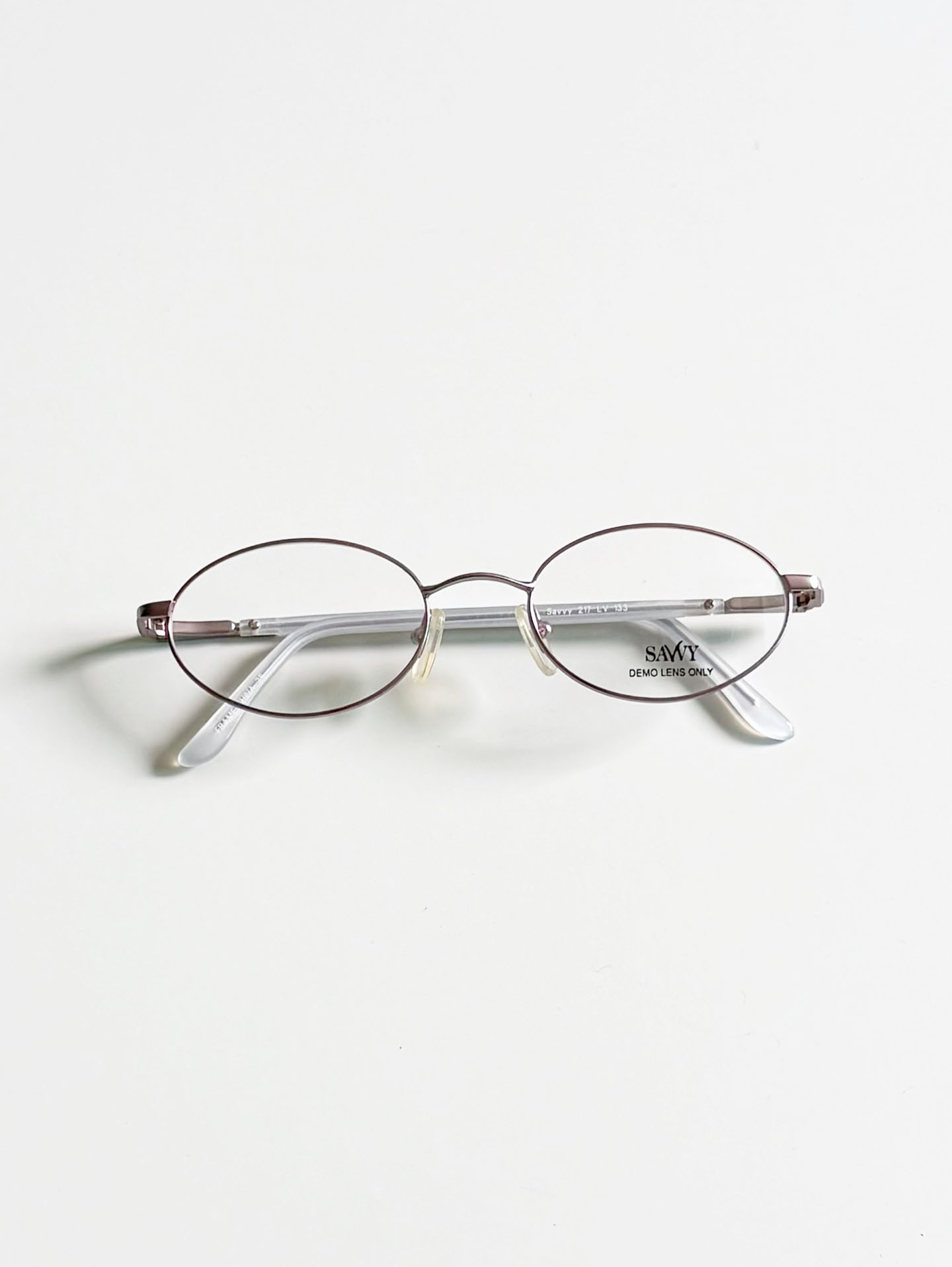 SAWY Slim Oval Pink Metal Frame Glasses