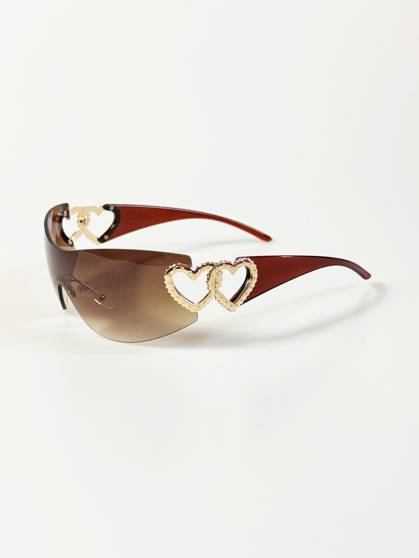 Shield Rimless Goggle Frame Tinted Sunglasses