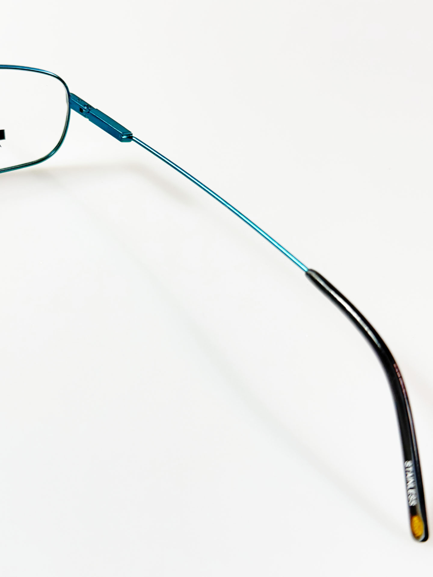90's KALEIDO Teal Slim Square Metal Frame Glasses
