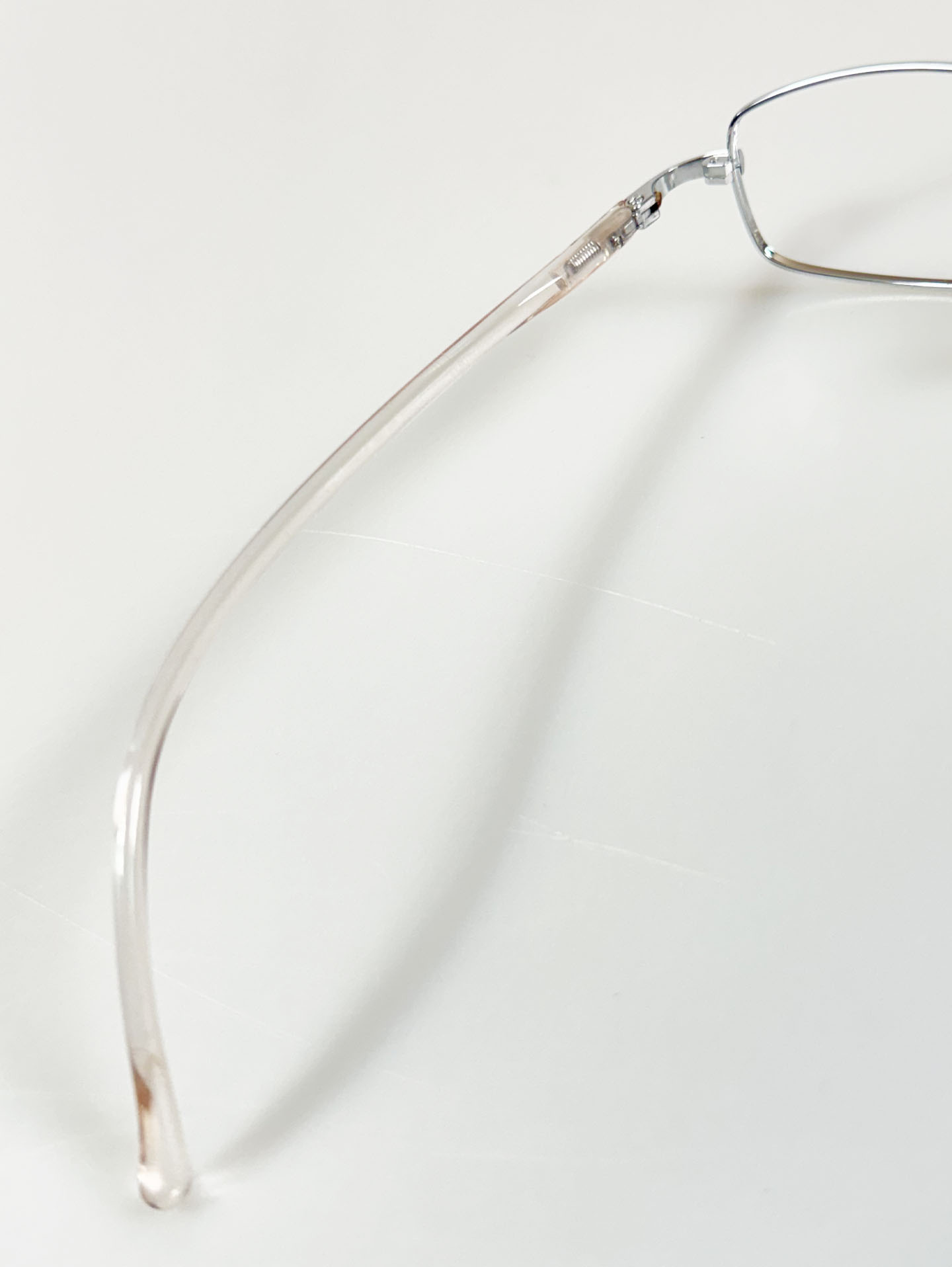 Silver Slim Square Metal Frame Glasses