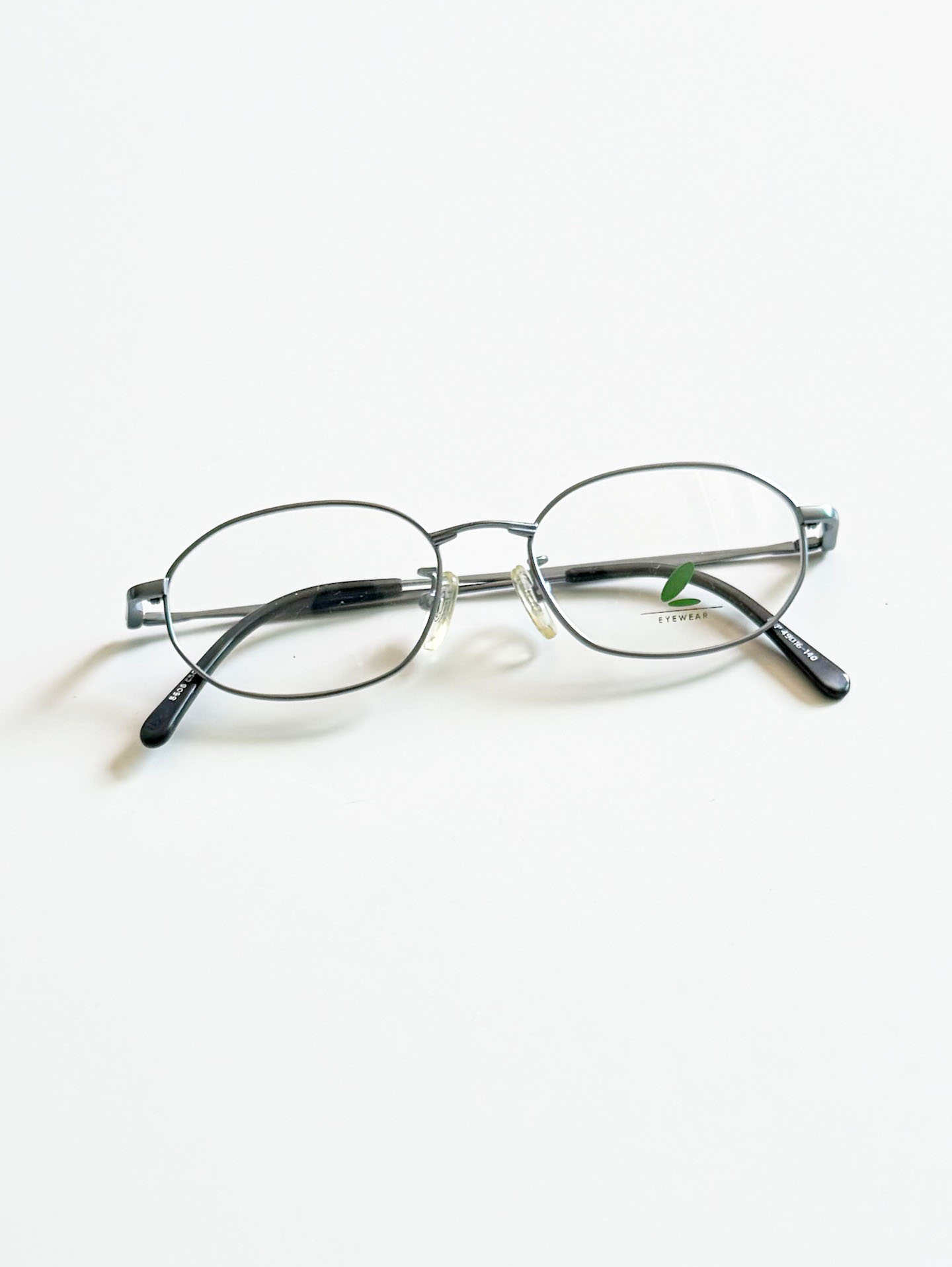 90's DJP Blue Grey Slim Oval Metal Frame Glasses