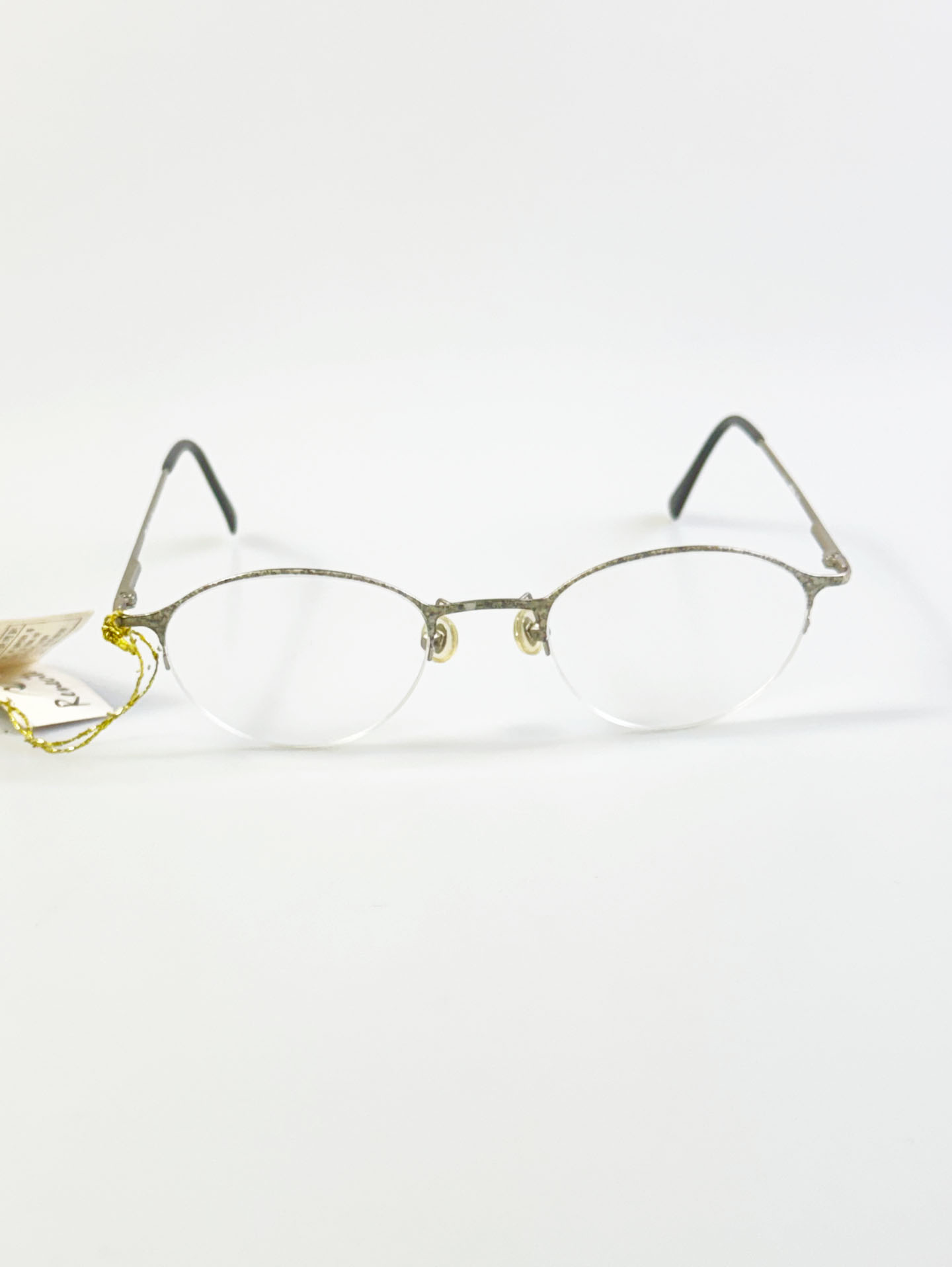RENECITE Silver Titanium Half-Rim Oval Glasses