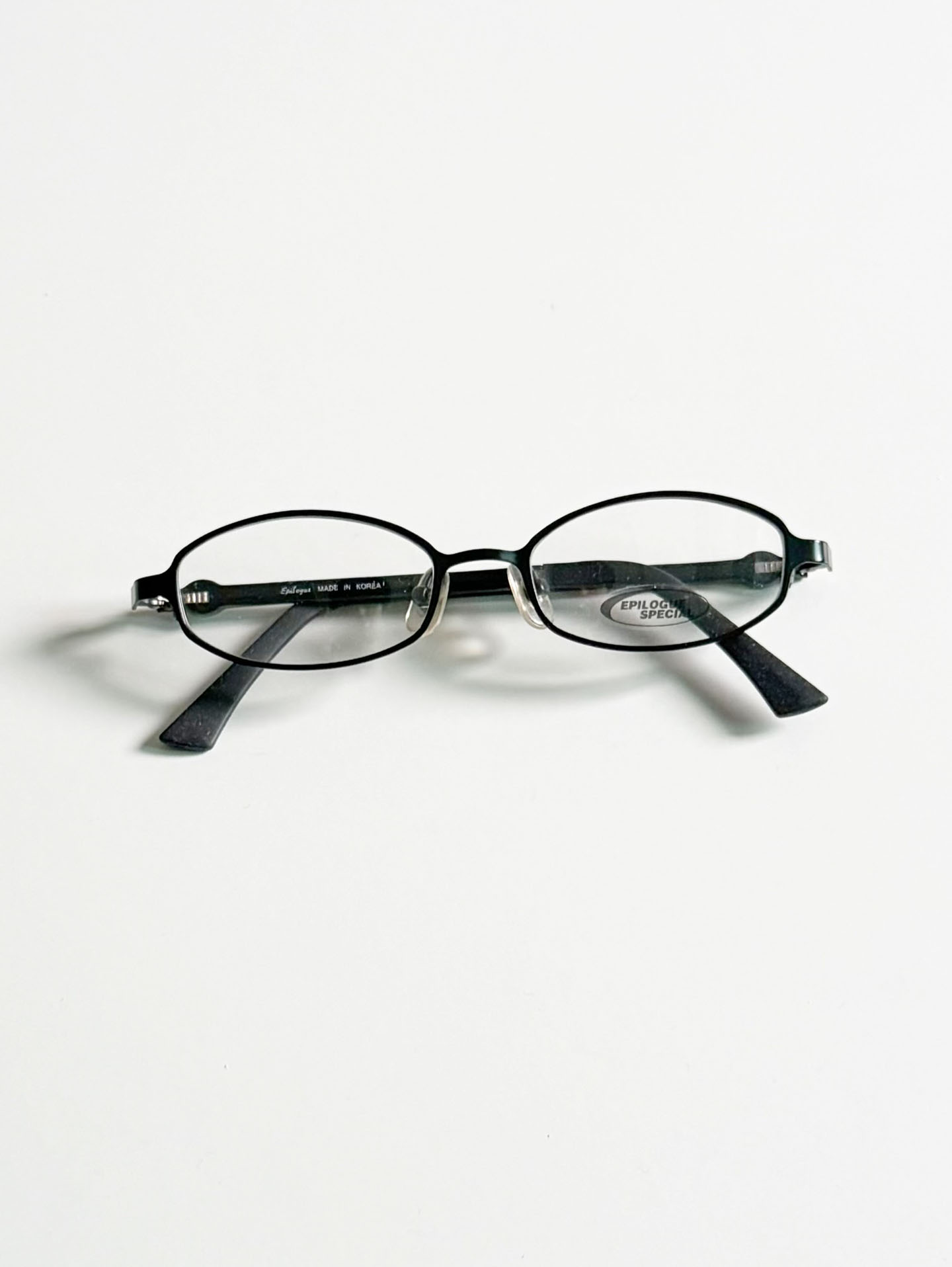 EPILOGUE Black Slim Oval Metal Glasses