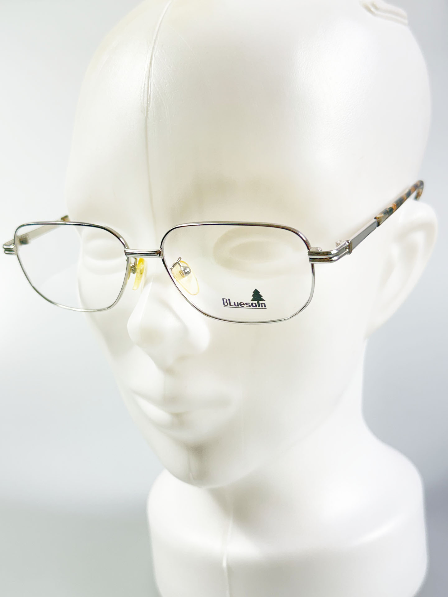 90's BLUESAIN Silver Slim Square Metal Glasses