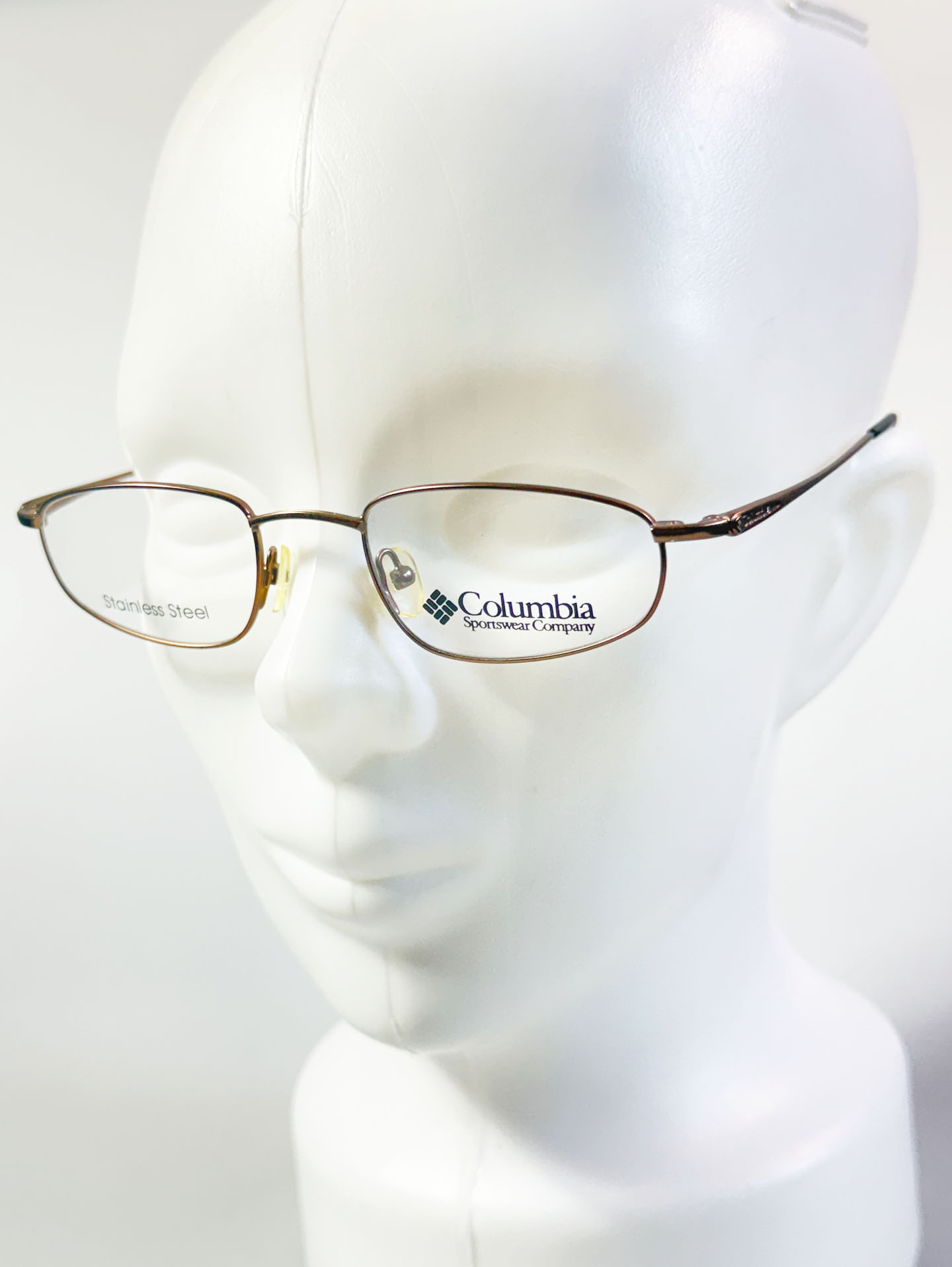 Columbia Slim Square Brown Metal Frame Glasses