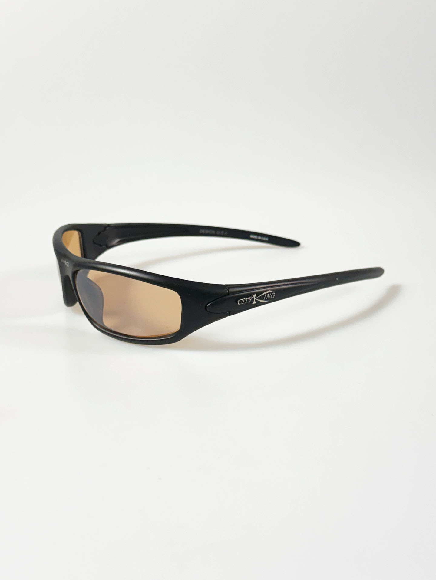 90's CITY KING Matte Black Wraparound Tint Sunglasses