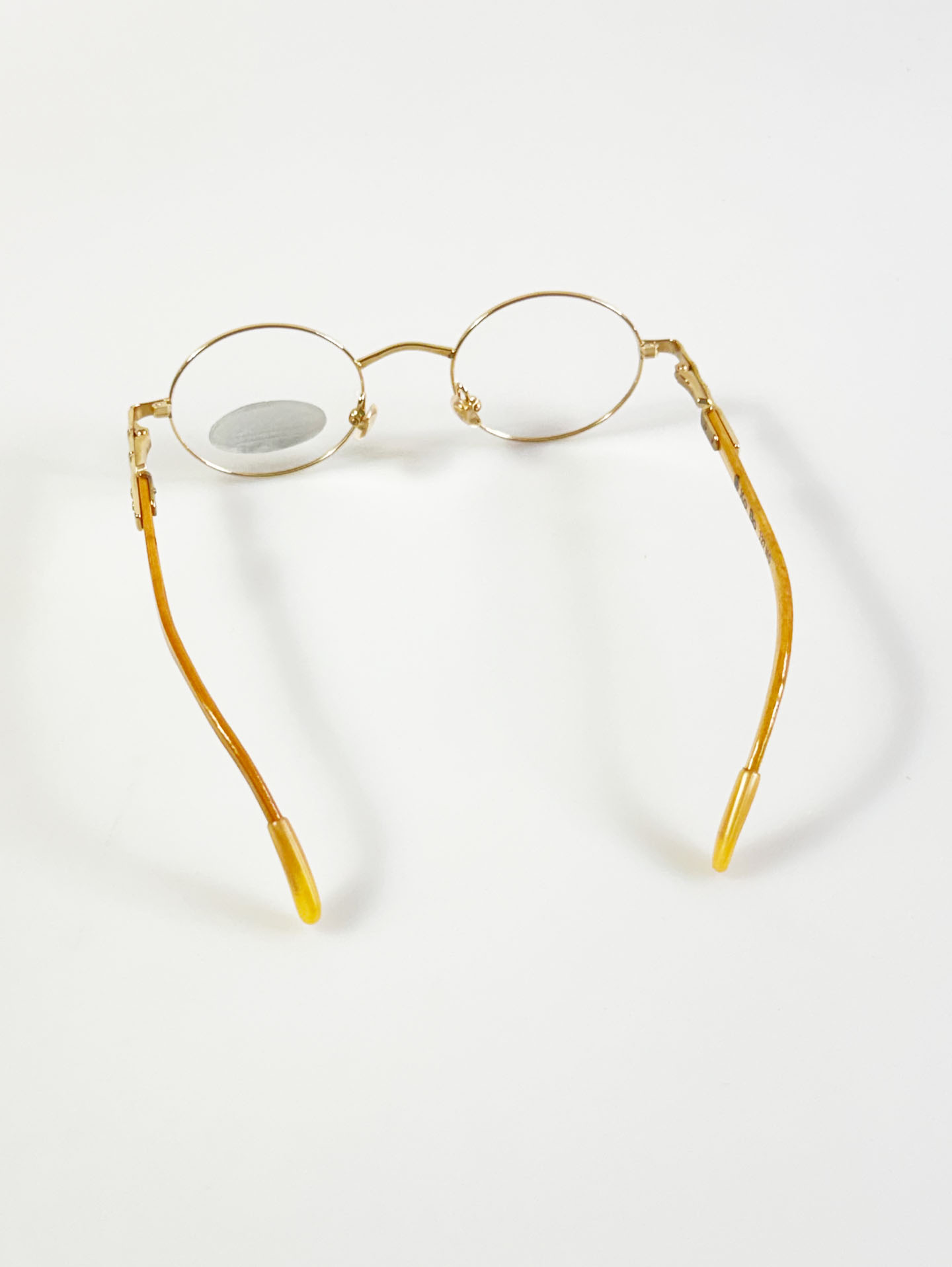 90's KO BO Bamboo Temple Oval Gold Metal Frame Glasses