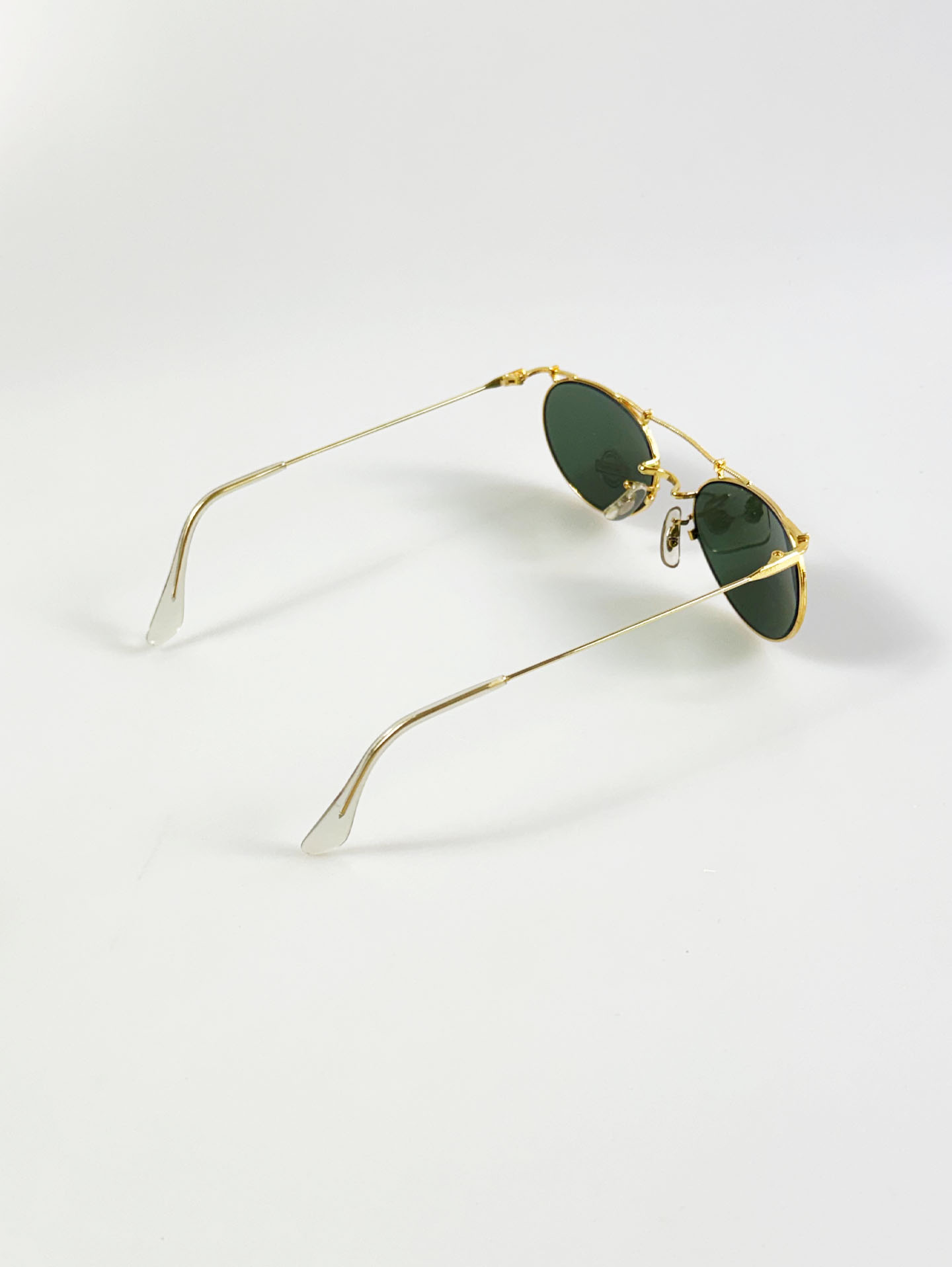 90’s Double Bridge Gold Metal Oval Sunglasses