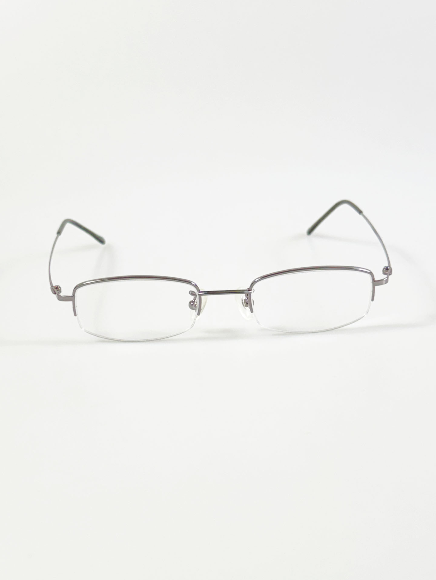 InToo Silver Half-Rim Square Metal Glasses