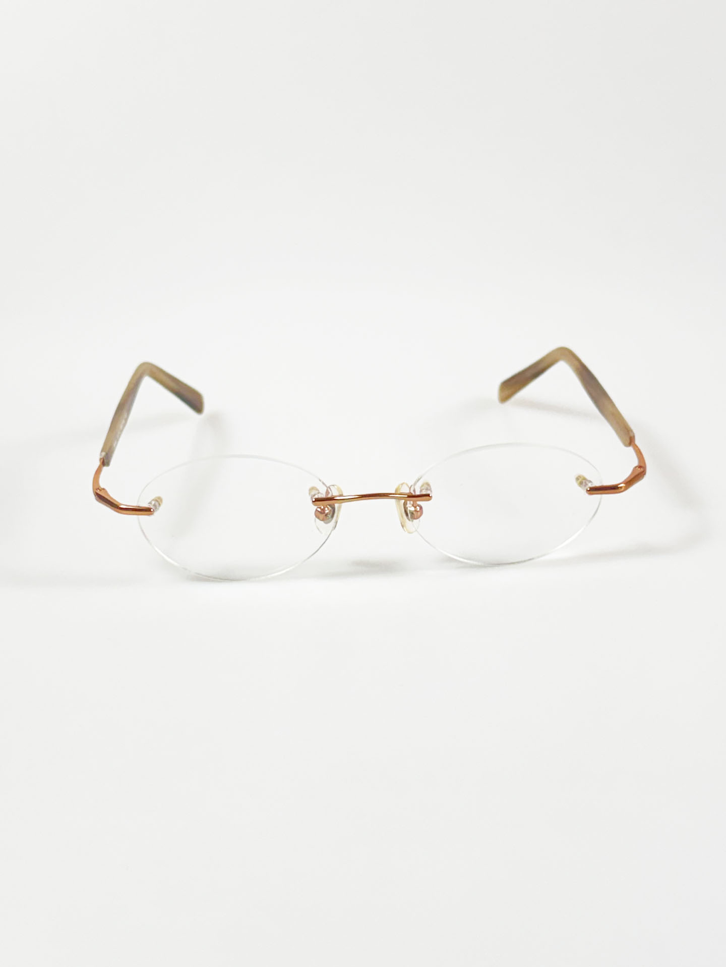 JEEP Rosegold Rimless Oval Metal Glasses