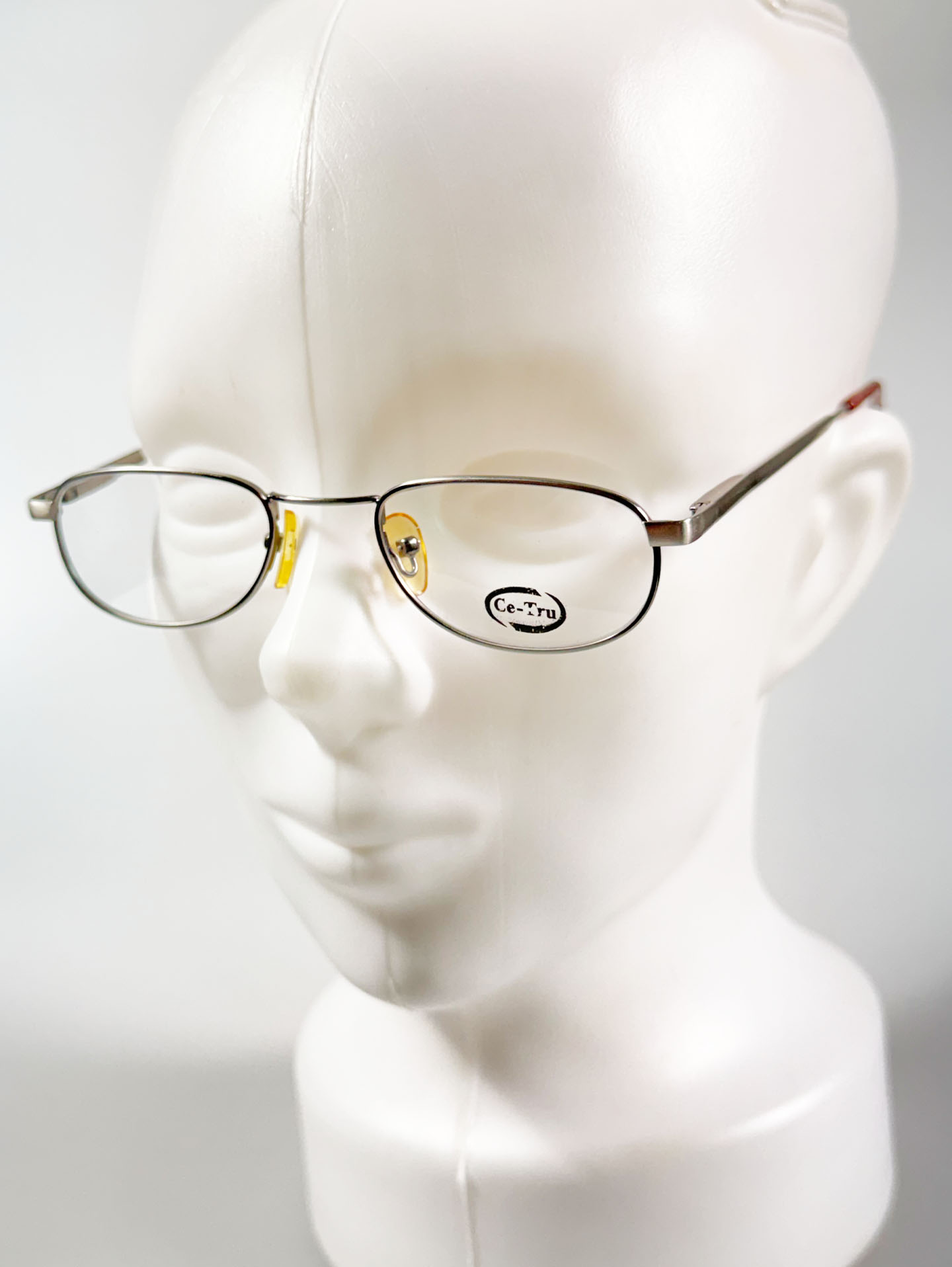 Ce-Tru Silver Slim Oval Metal Glasses