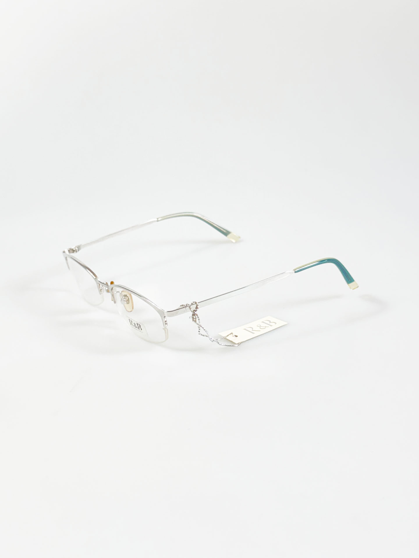 R&B Eyewear Silver Half-Rim Square Metal Glasses