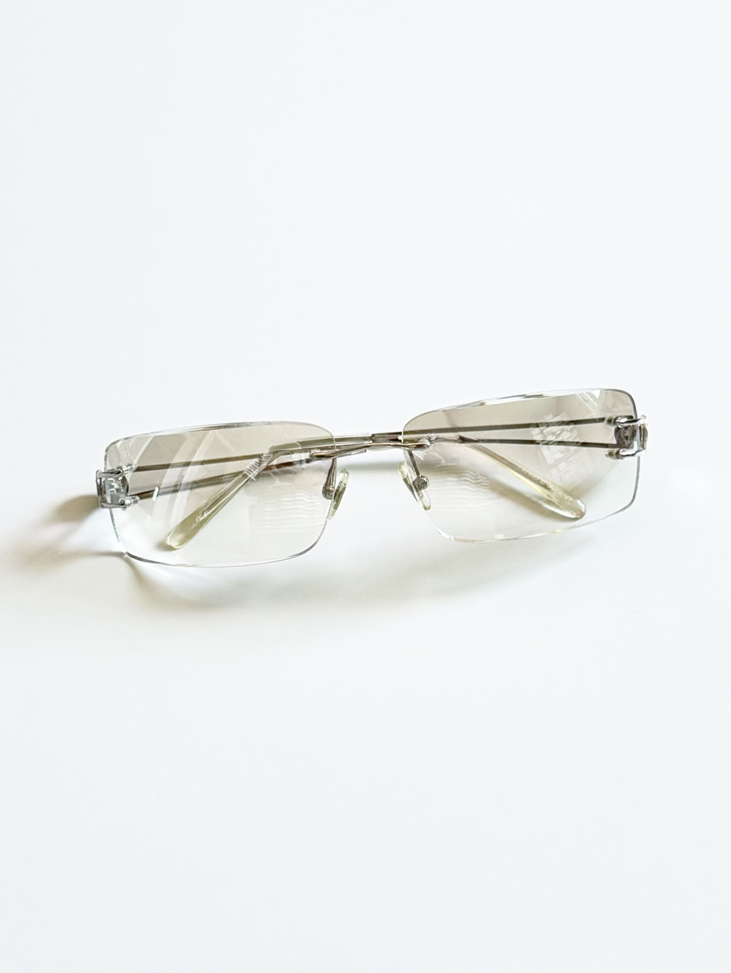 CAPRIO Rimless Square Metal Tinted Sunglasses