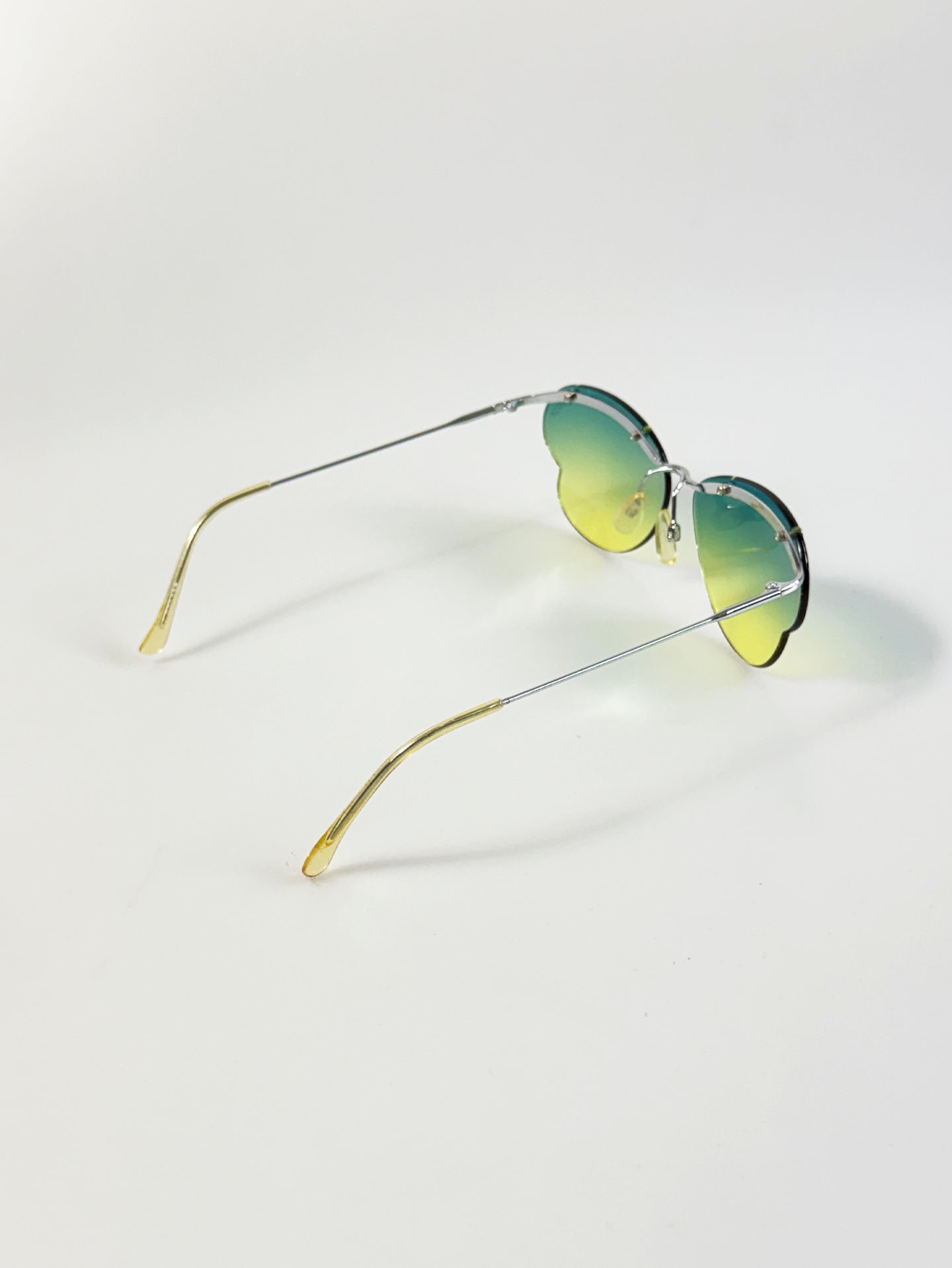 90's DODGE Rimless Butterfly Metal Tint Sunglasses