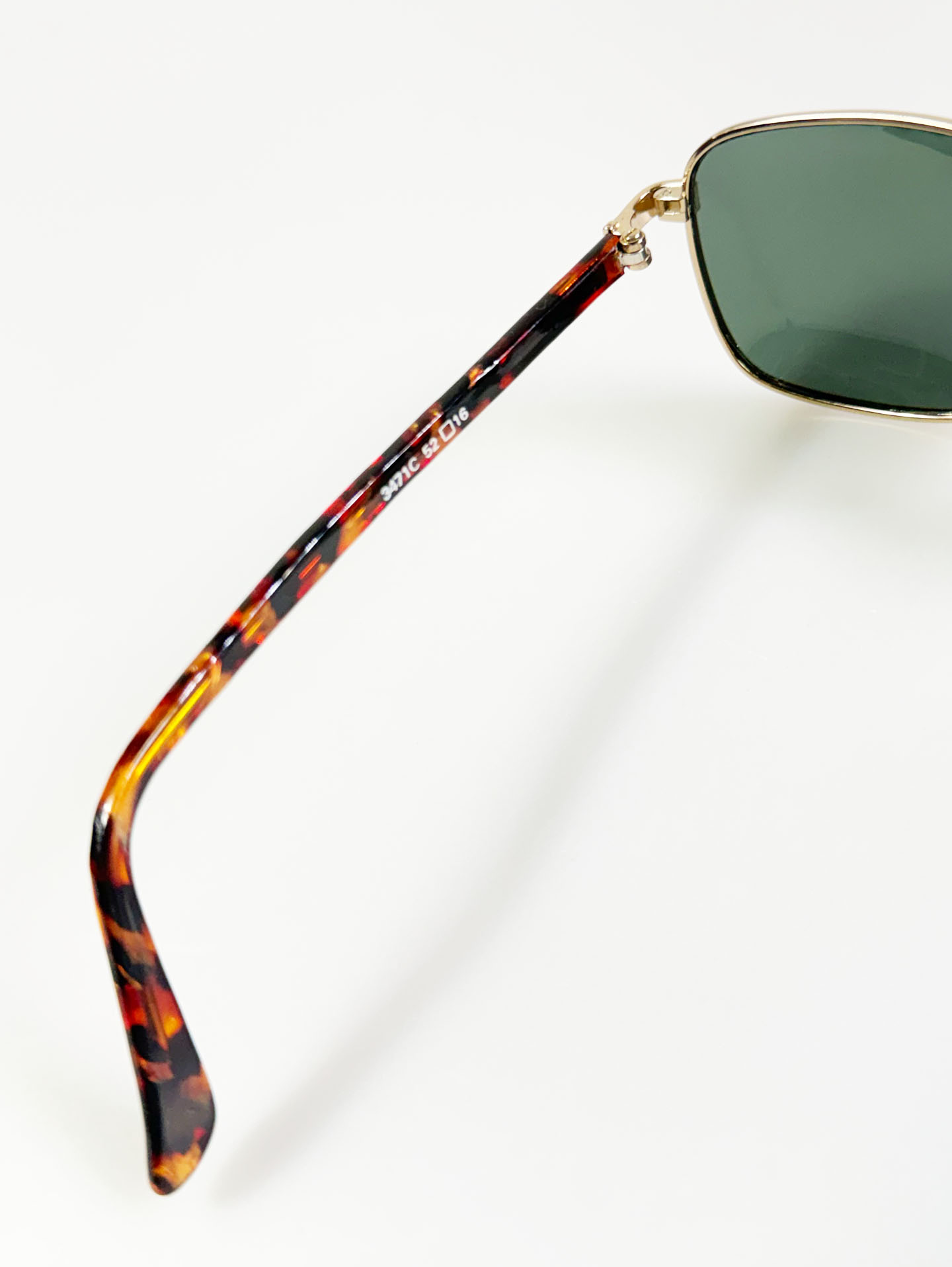 90's PARIM Gold Slim Square Metal Sunglasses