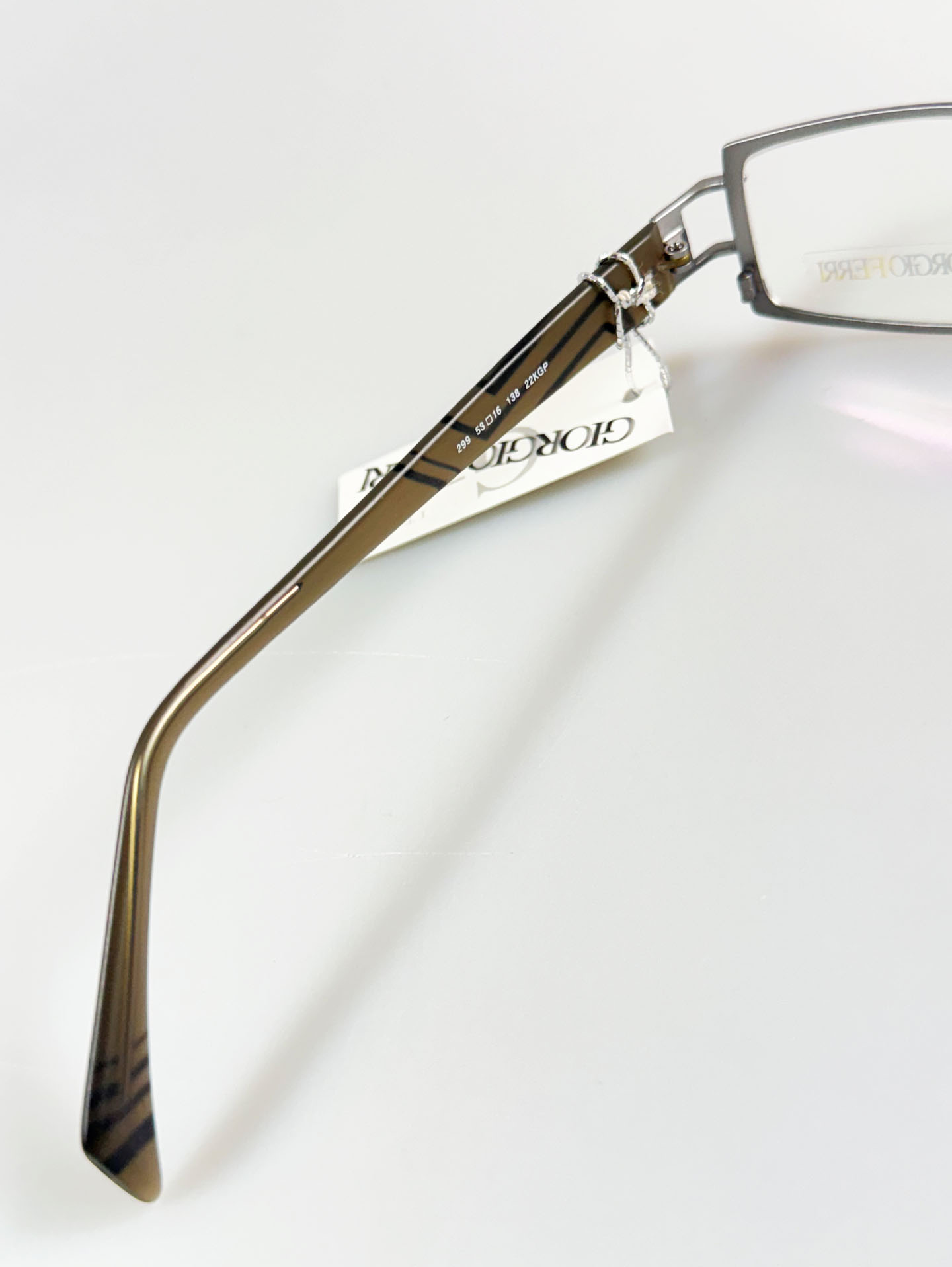 GIORGIO FERRI Silver Gray Double-Bridge Slim Square Metal Glasses