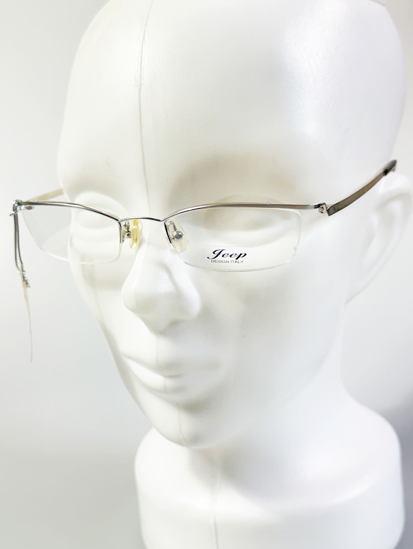 Jeep Silver Square Half-Rim Metal Glasses