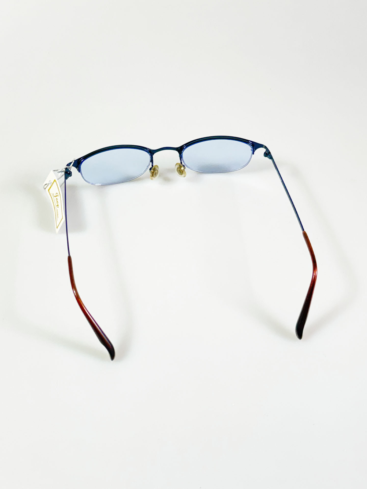 JEEP Half-Rim Slim Square Blue Metal Frame Tinted Glasses