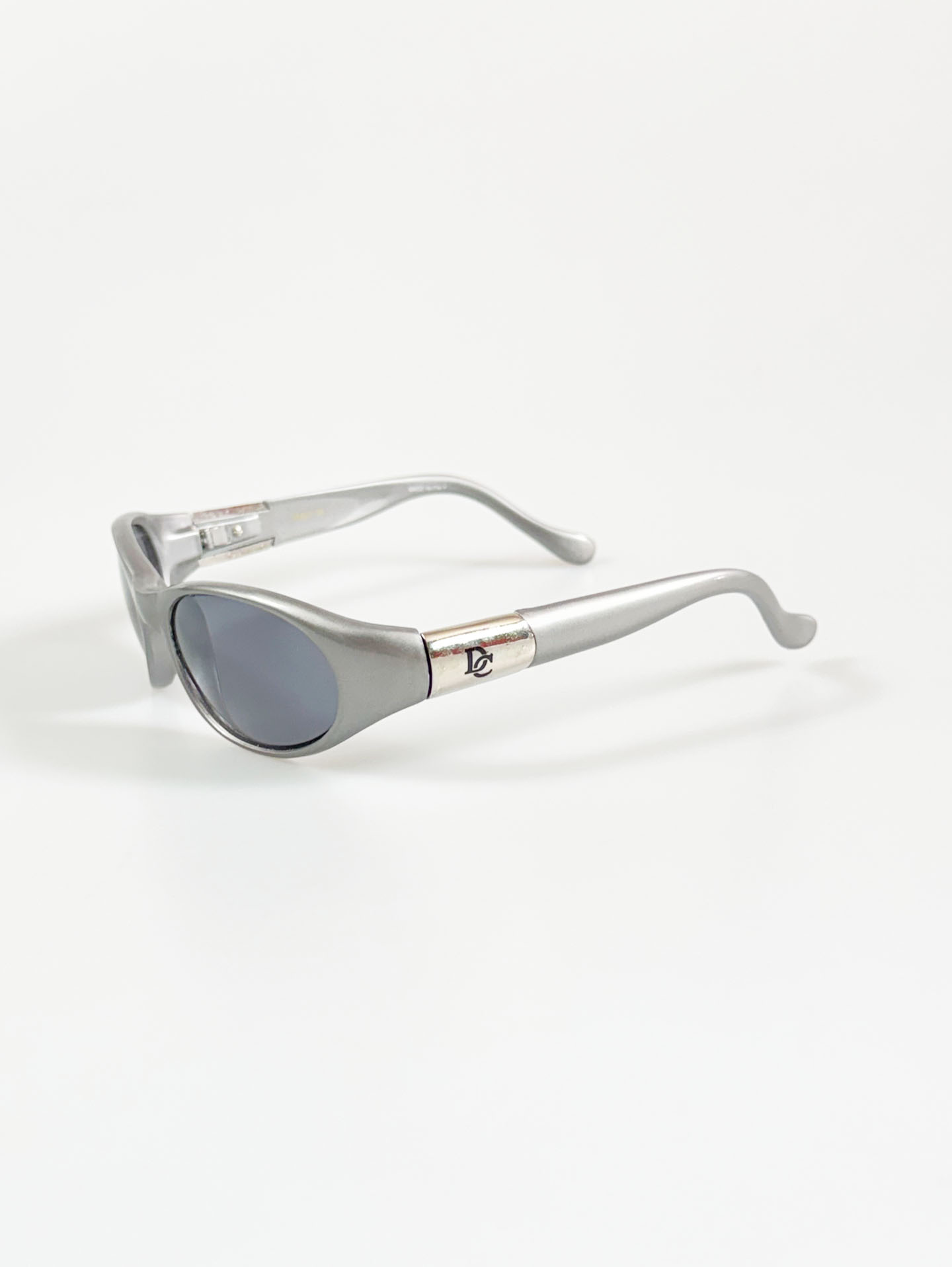 90's DC Silver Bold Oval Wraparound Sunglasses