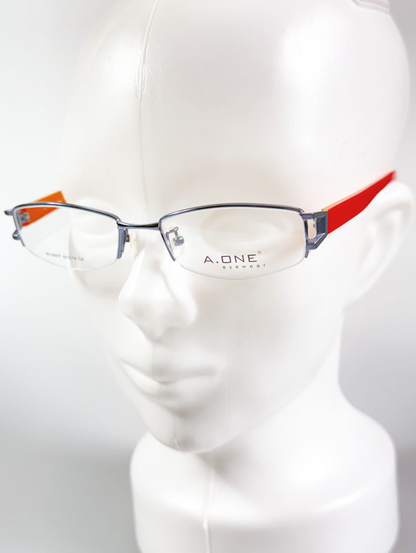 A.ONE Eyewear Half-Rim Square Metal Frame Glasses