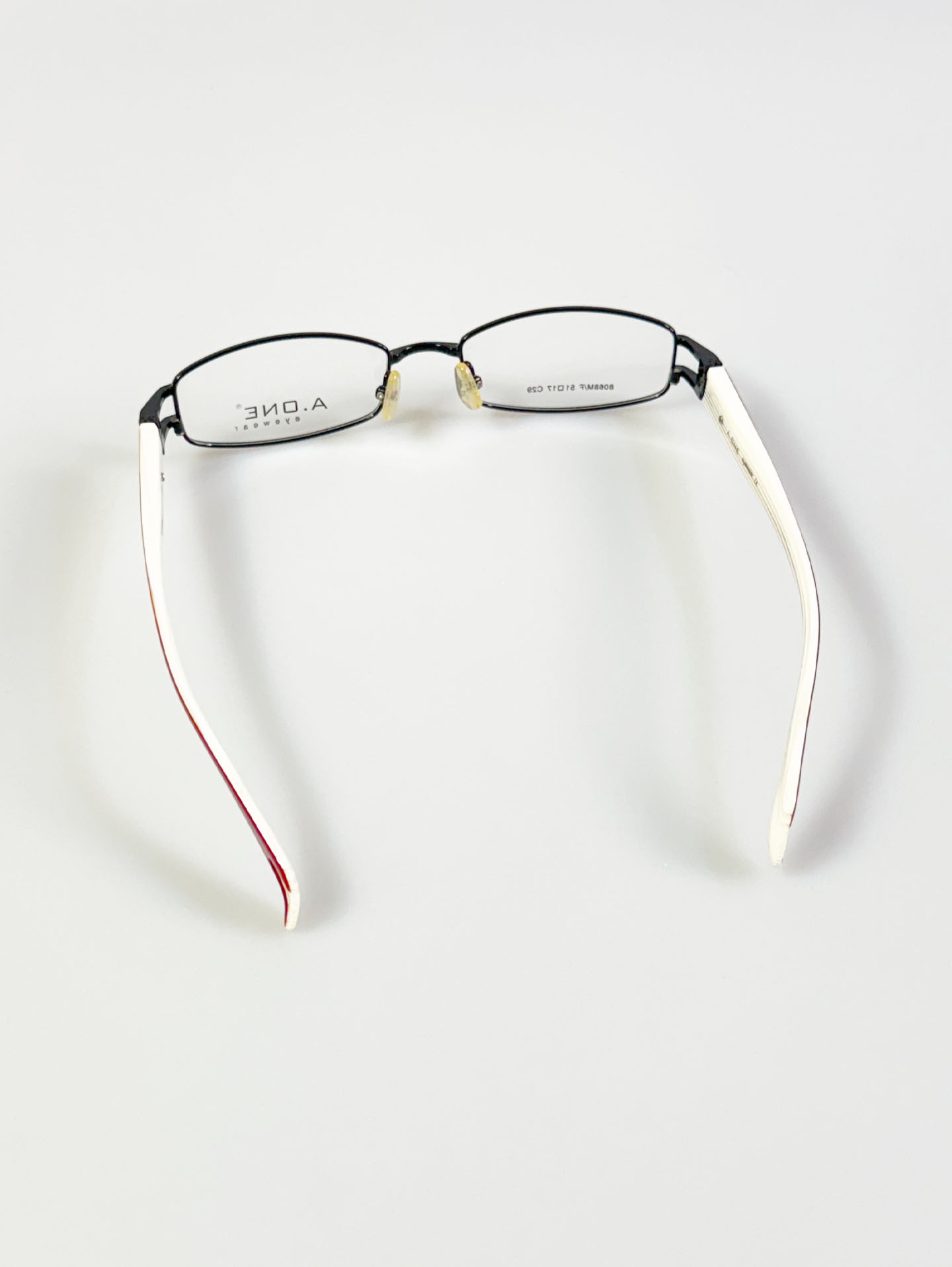 A.ONE Black Slim Square Metal Glasses