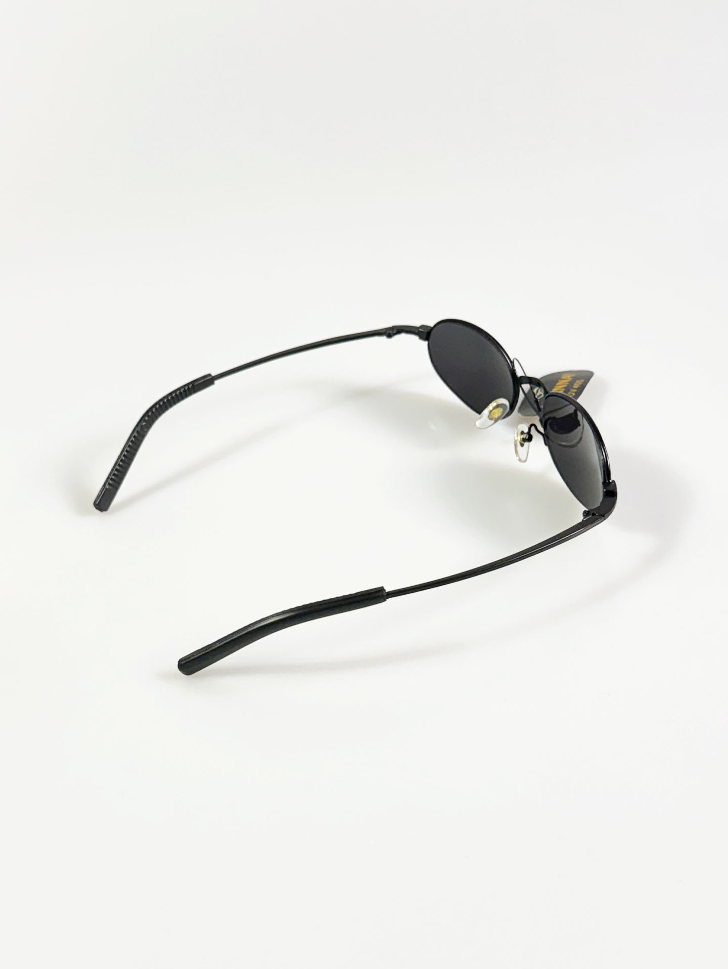 90's JOANNA Black Slim Oval Metal Frame Sunglasses