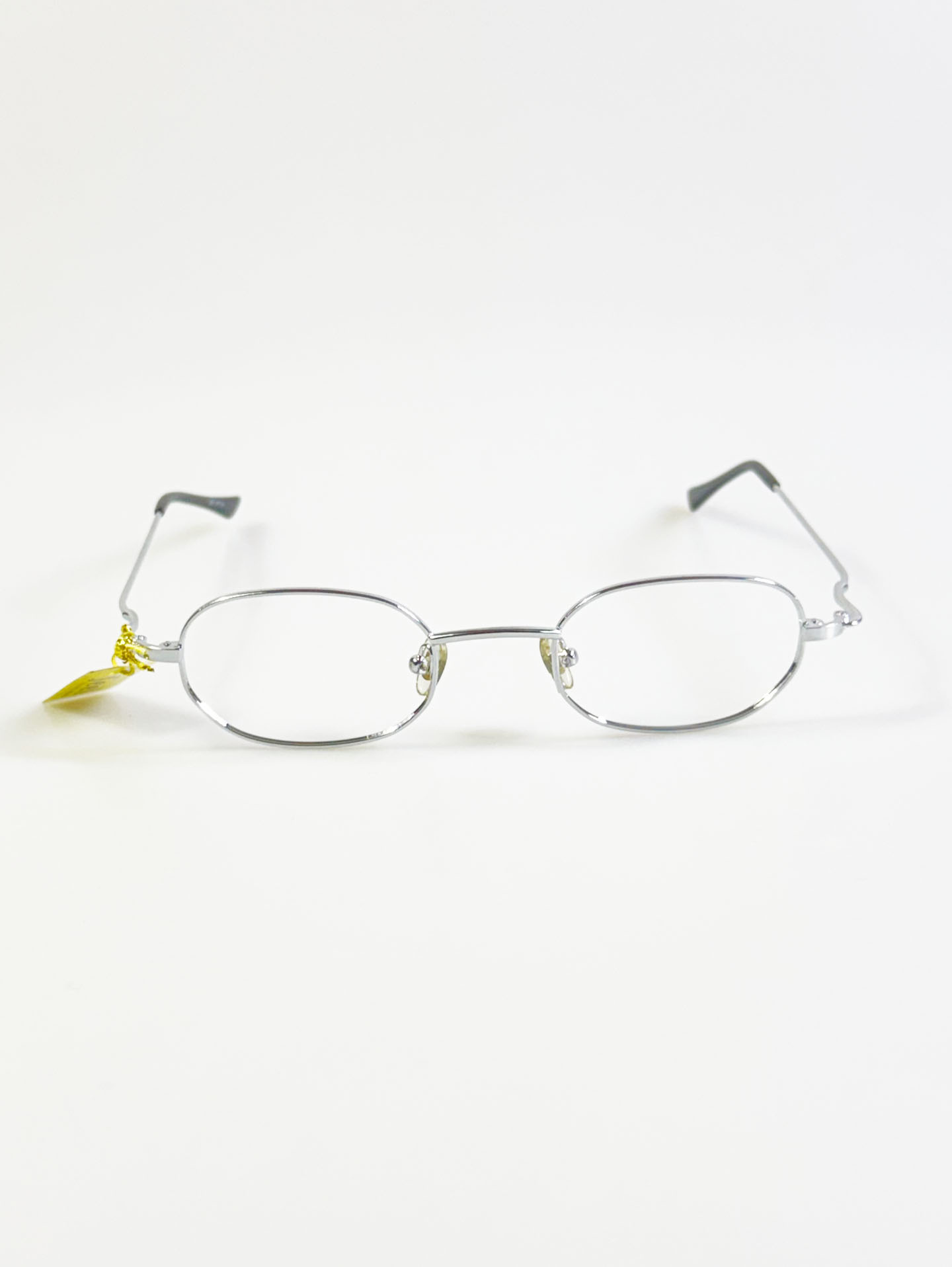 90's FEEL Silver Slim Oval Metal Glasses