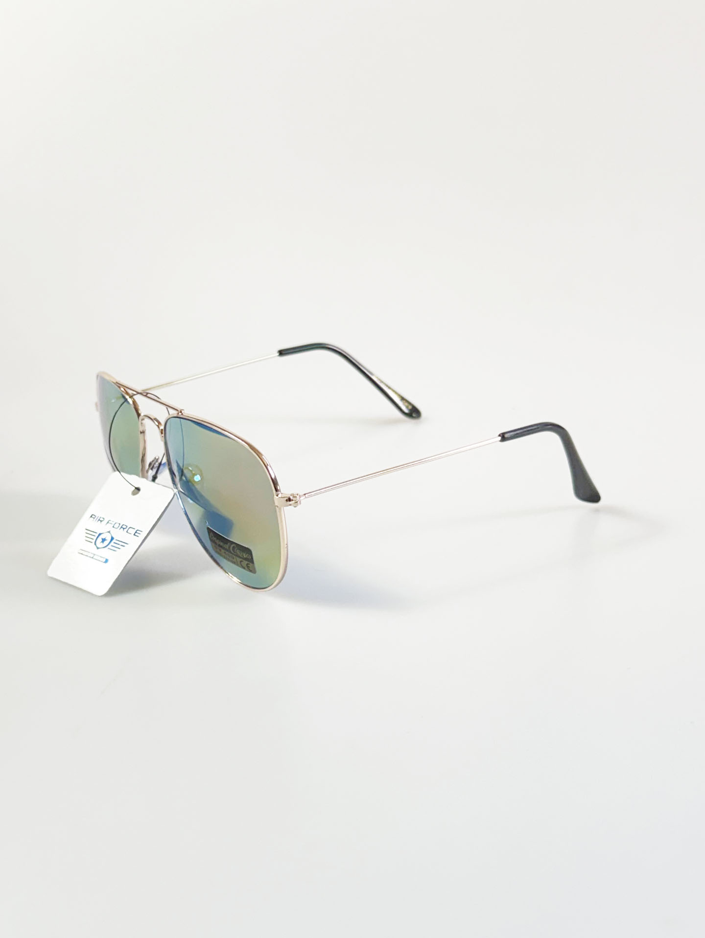 AIR FORCE Gold Aviator Metal Mirror Sunglasses