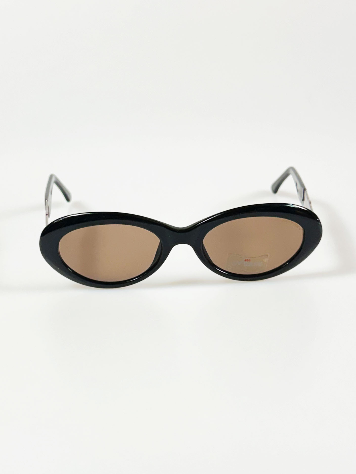 90’s CITY POLICE Black Bold Oval Tinted Sunglasses
