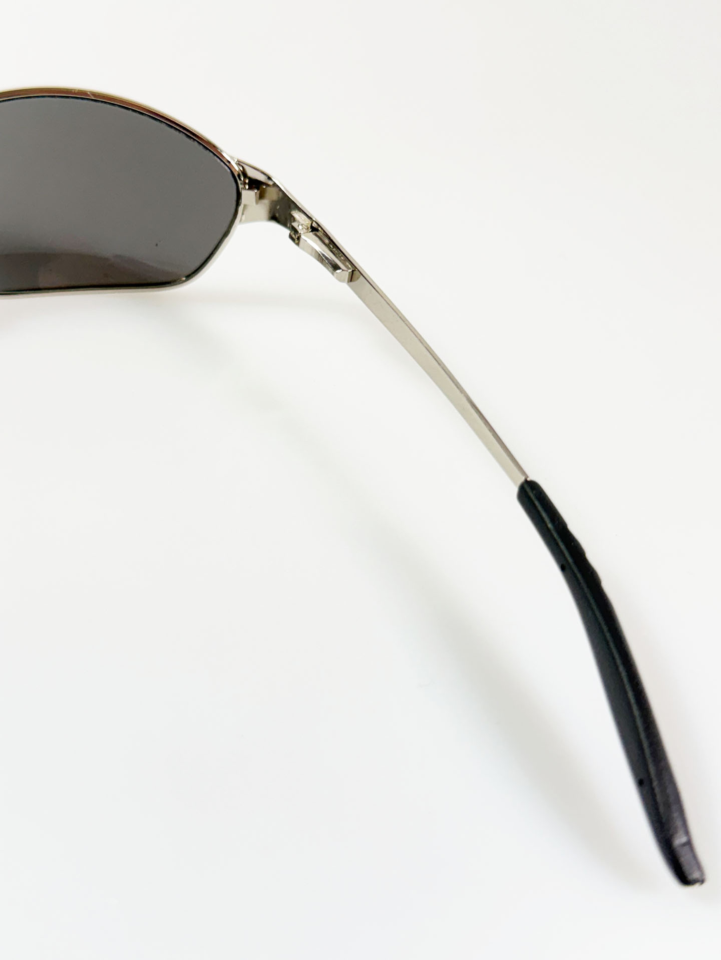Silver Wraparound Square Metal Mirrored Sunglasses