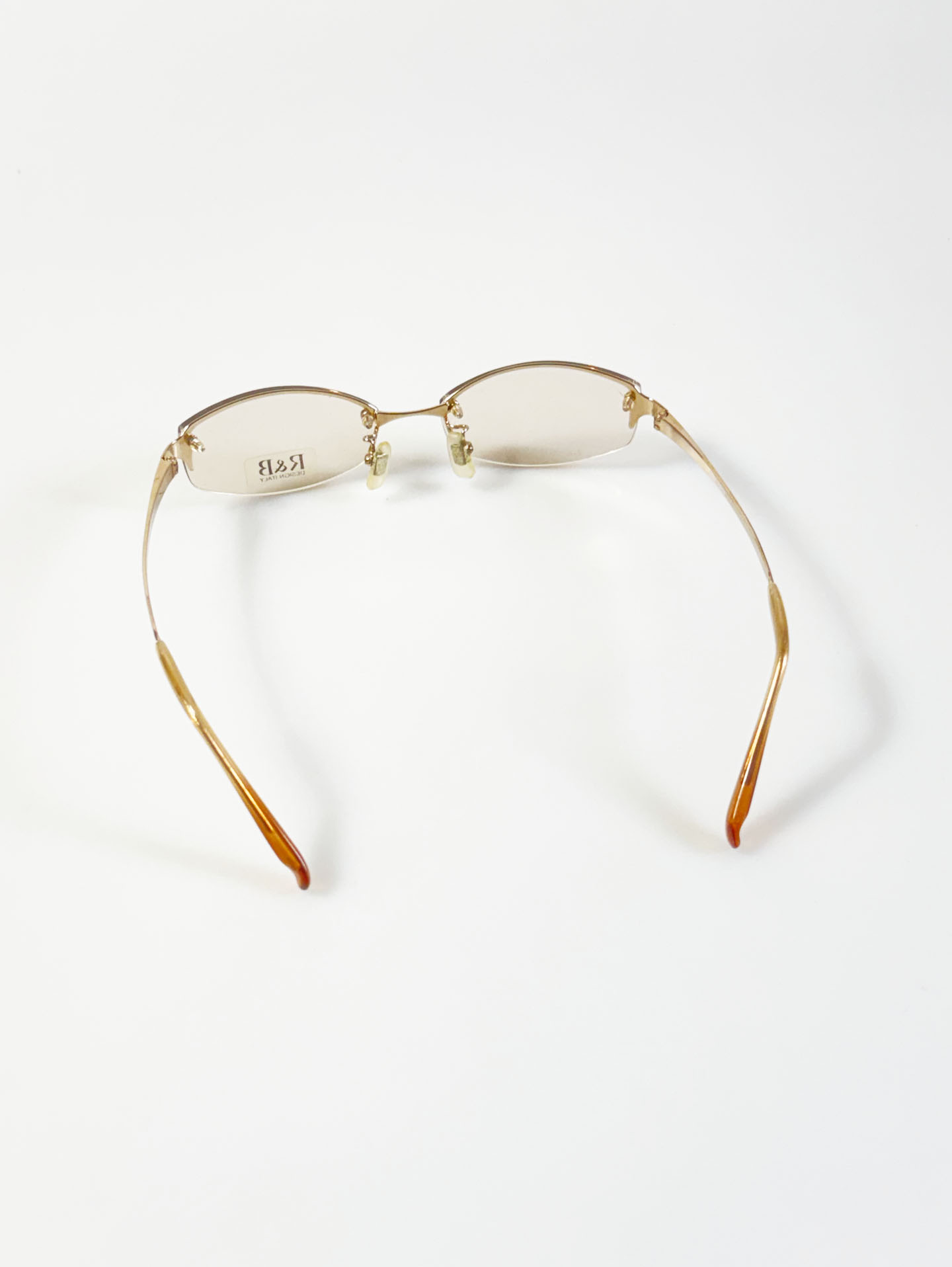 R&B Eyewear Rimless Square Gold Metal Glasses