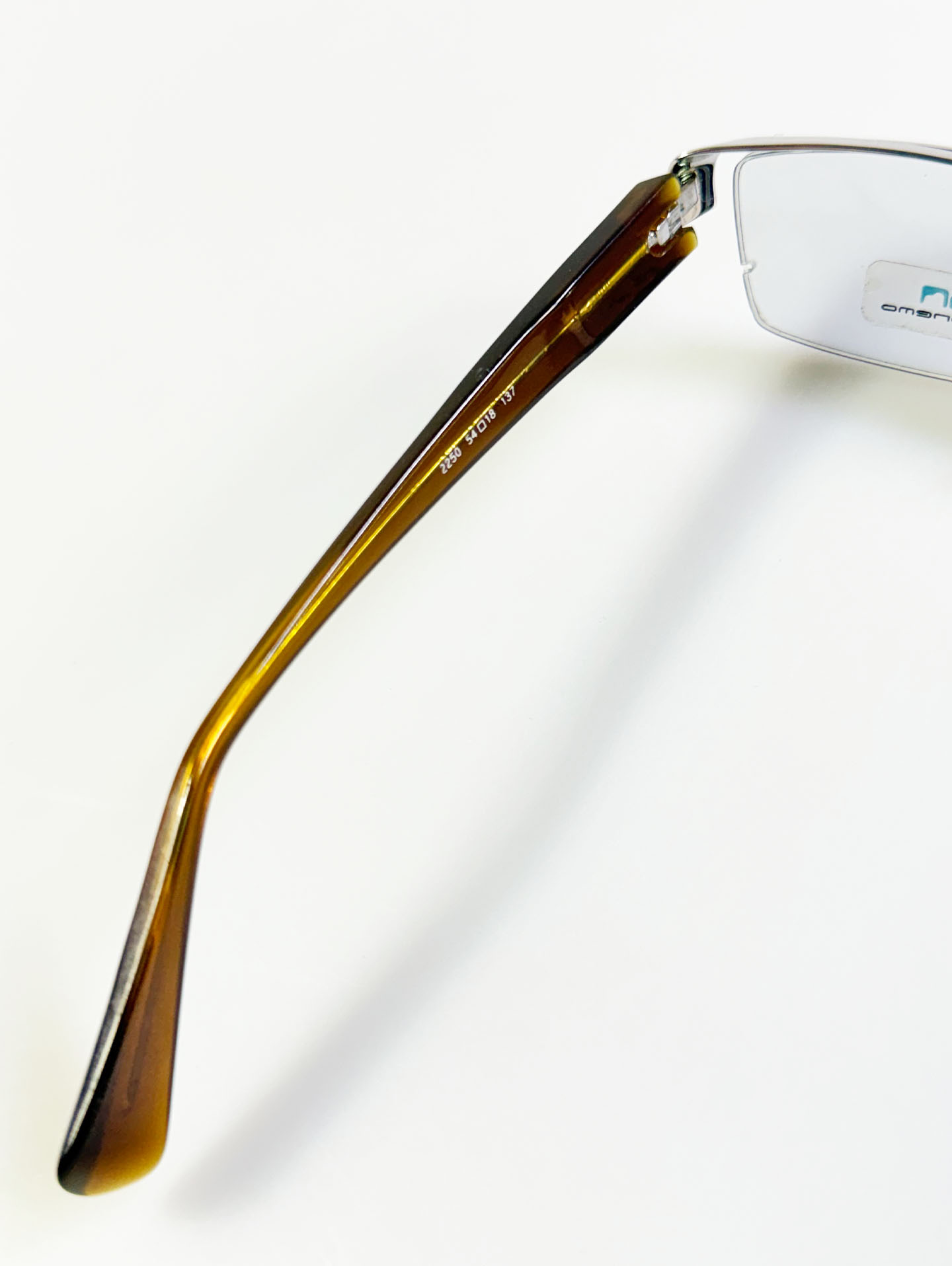 SEMONEMO Silver Half-Rim Square Metal Frame Glasses