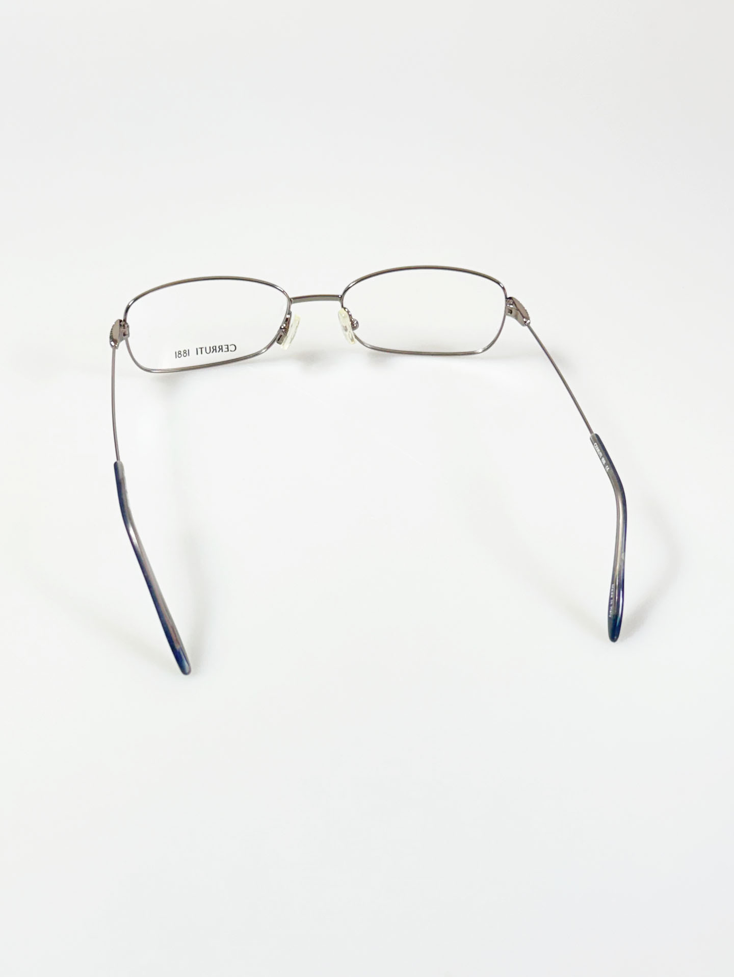 CERRUTI 1881 Dark Silver Slim Square Metal Frame Glasses