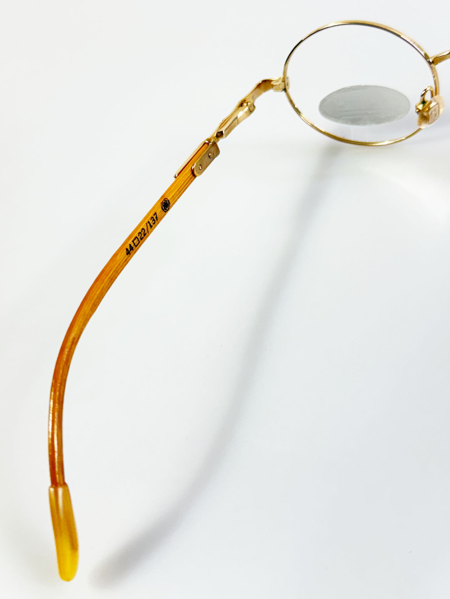 90's KO BO Bamboo Temple Oval Gold Metal Frame Glasses
