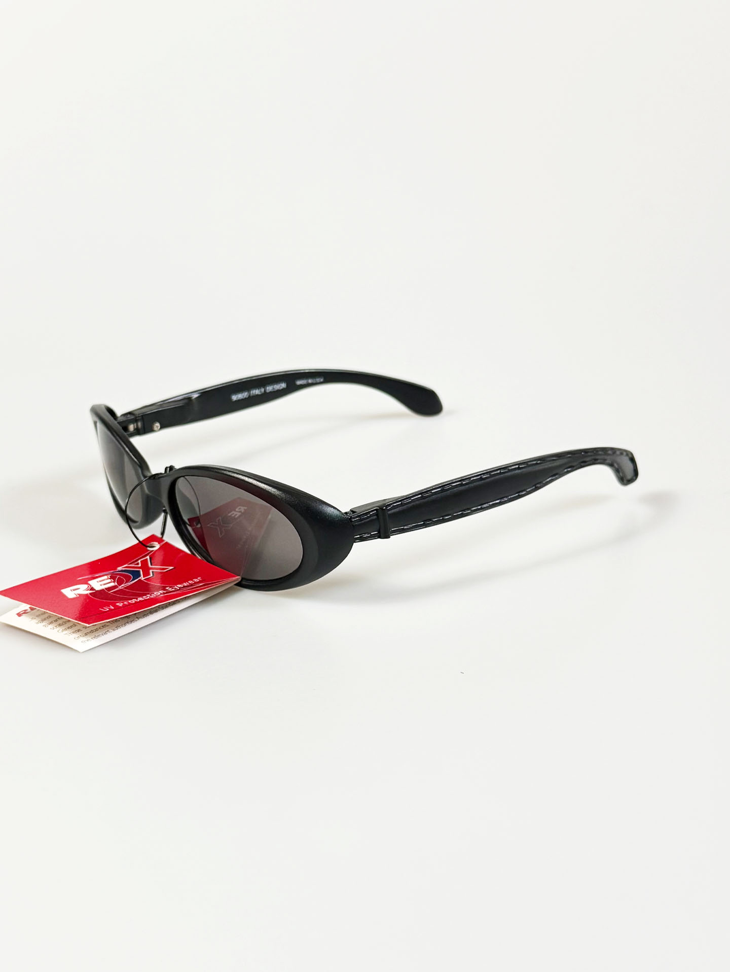 90's REDX Black Oval Wrap Sport Sunglasses