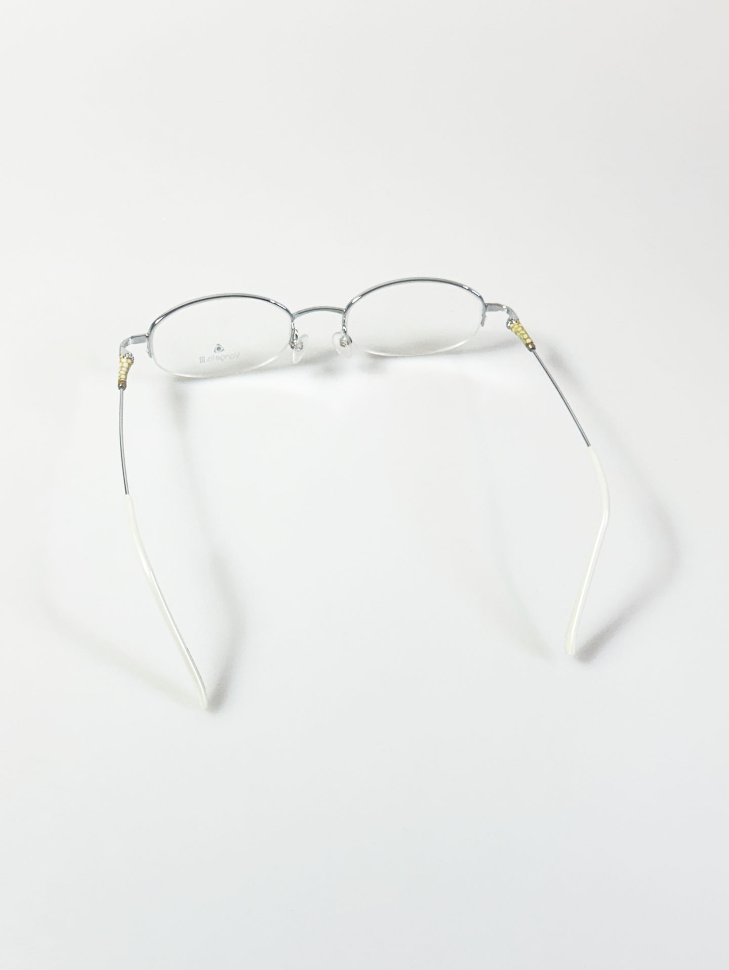 Vagelis SIlver Oval Half Rim Metal Glasses