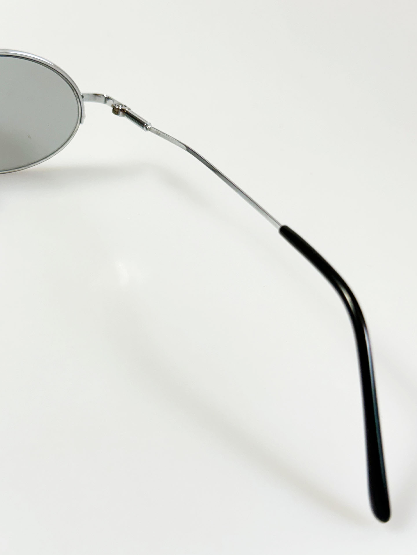 90's DAVID & YOUNG Silver Metal Semi-Rimless Oval Tinted Glasses