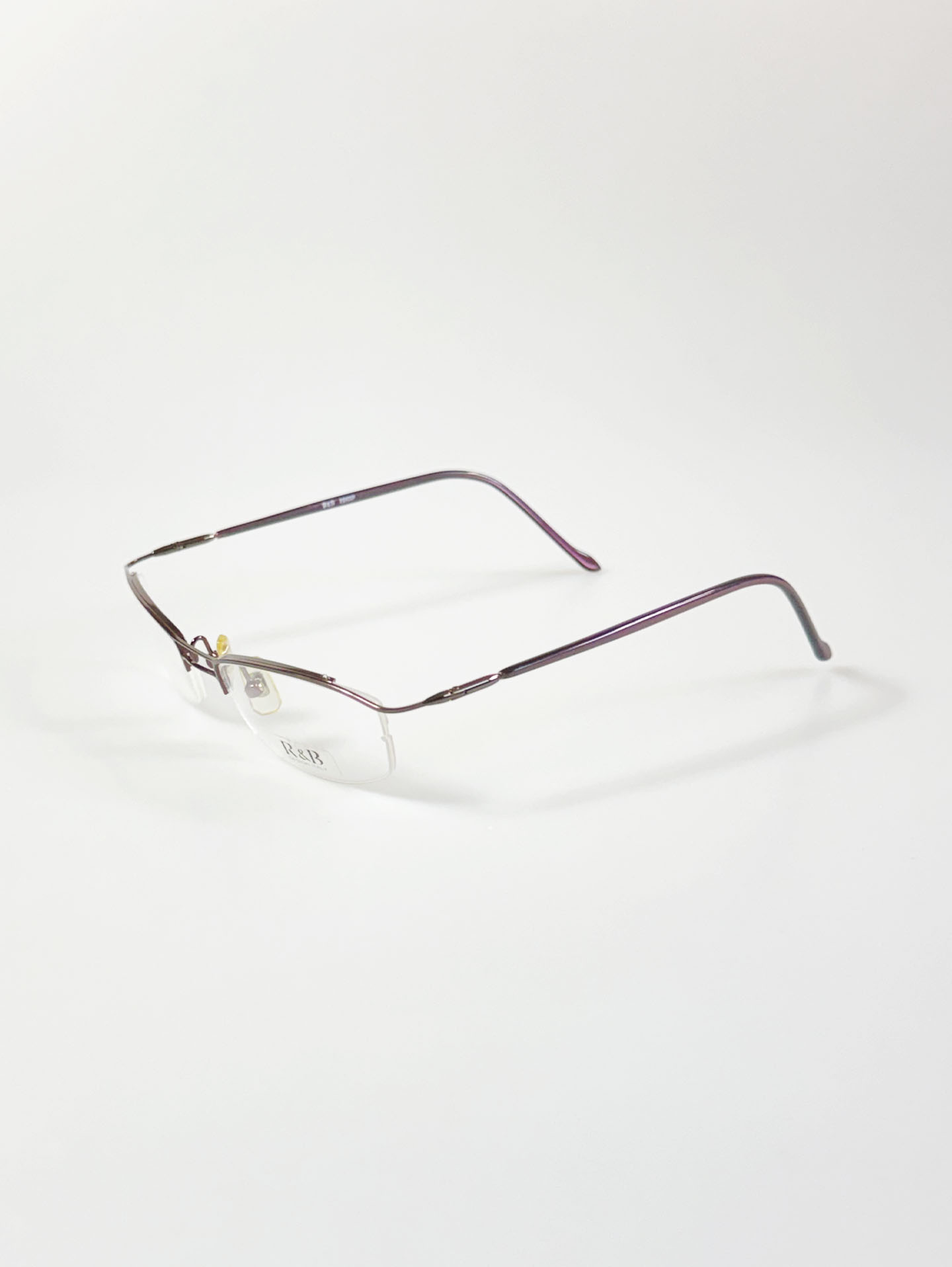 R&B Eyewear Half-Rim Square Metal Frame Glasses