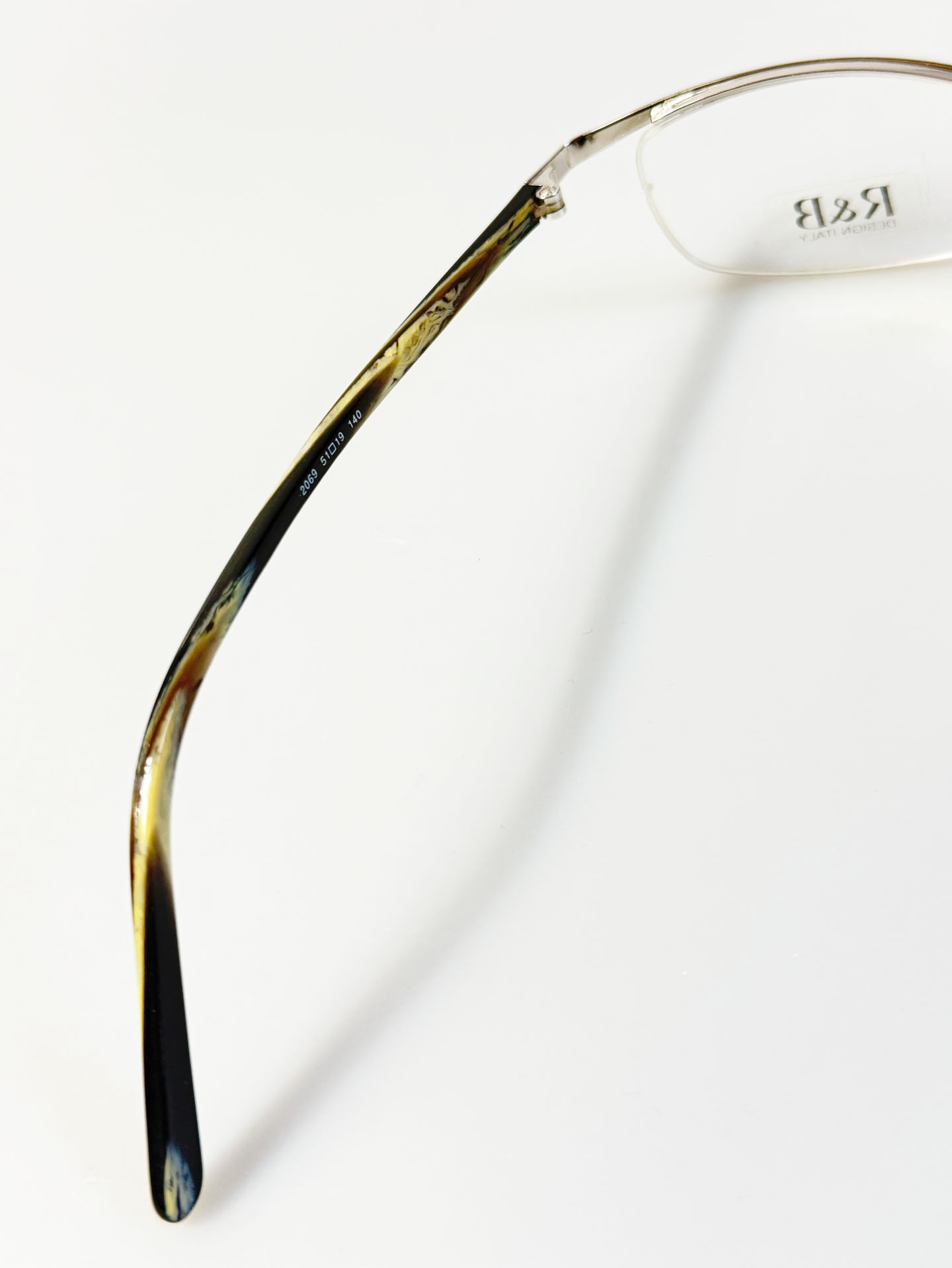 R&B Eyewear Silver Half-Rim Metal Frame Glasses