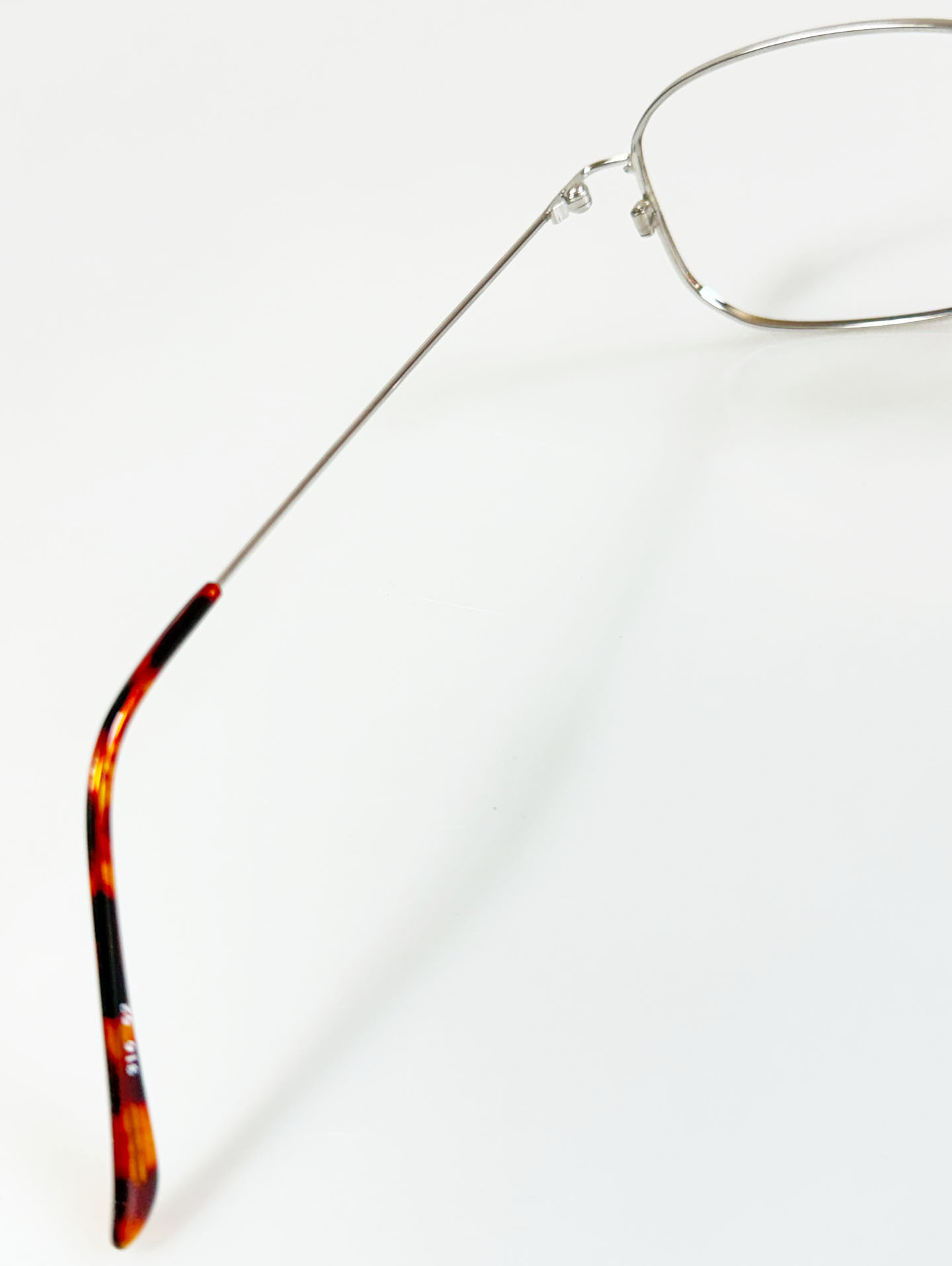 AUOI Silver Slim Square Metal Frame Glasses